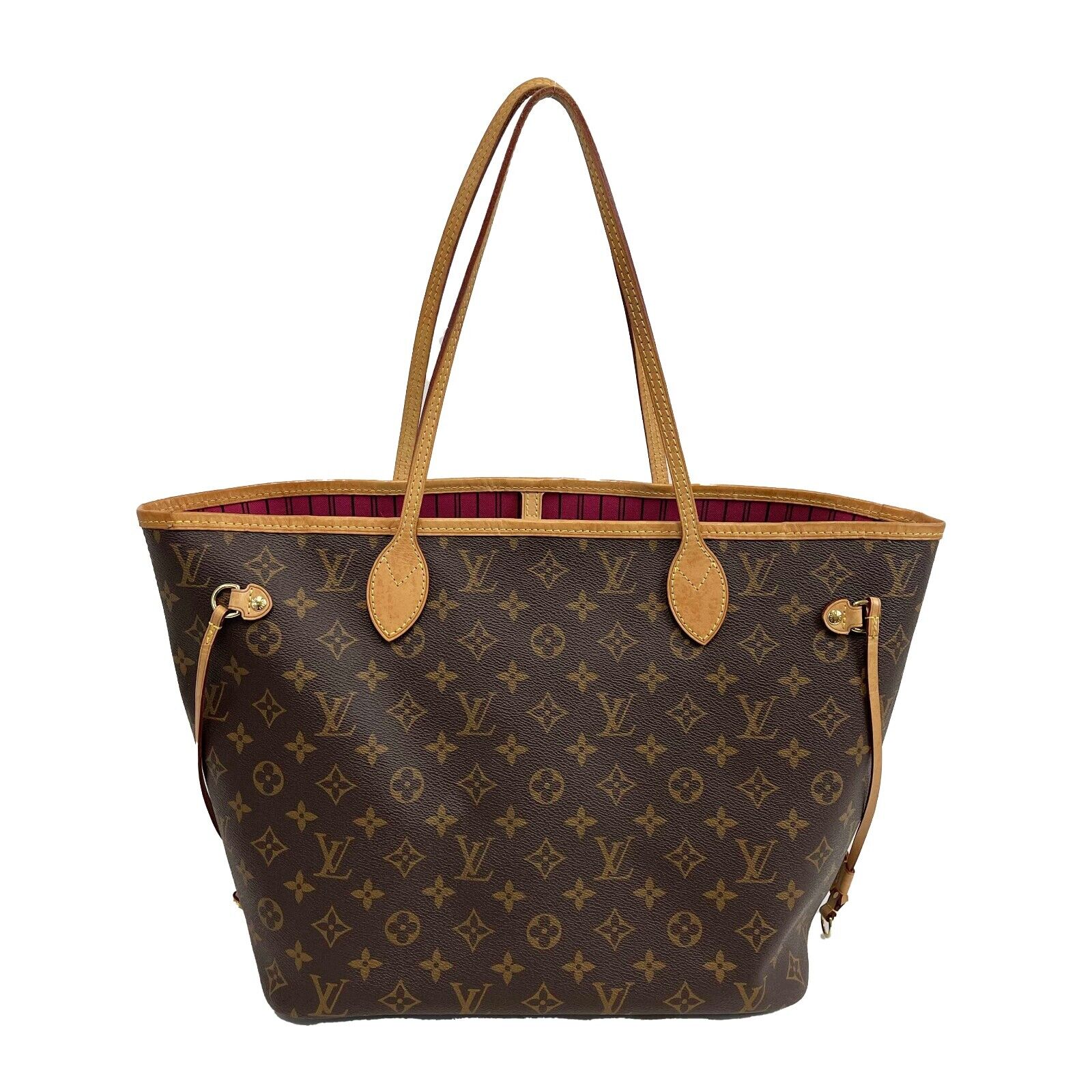 Authentic Louis Vuitton Neverfull MM Monogram Canvas Tote Bag - Brown Luxury Handbag for Women, Perfect for Work, Travel & Everyday Use