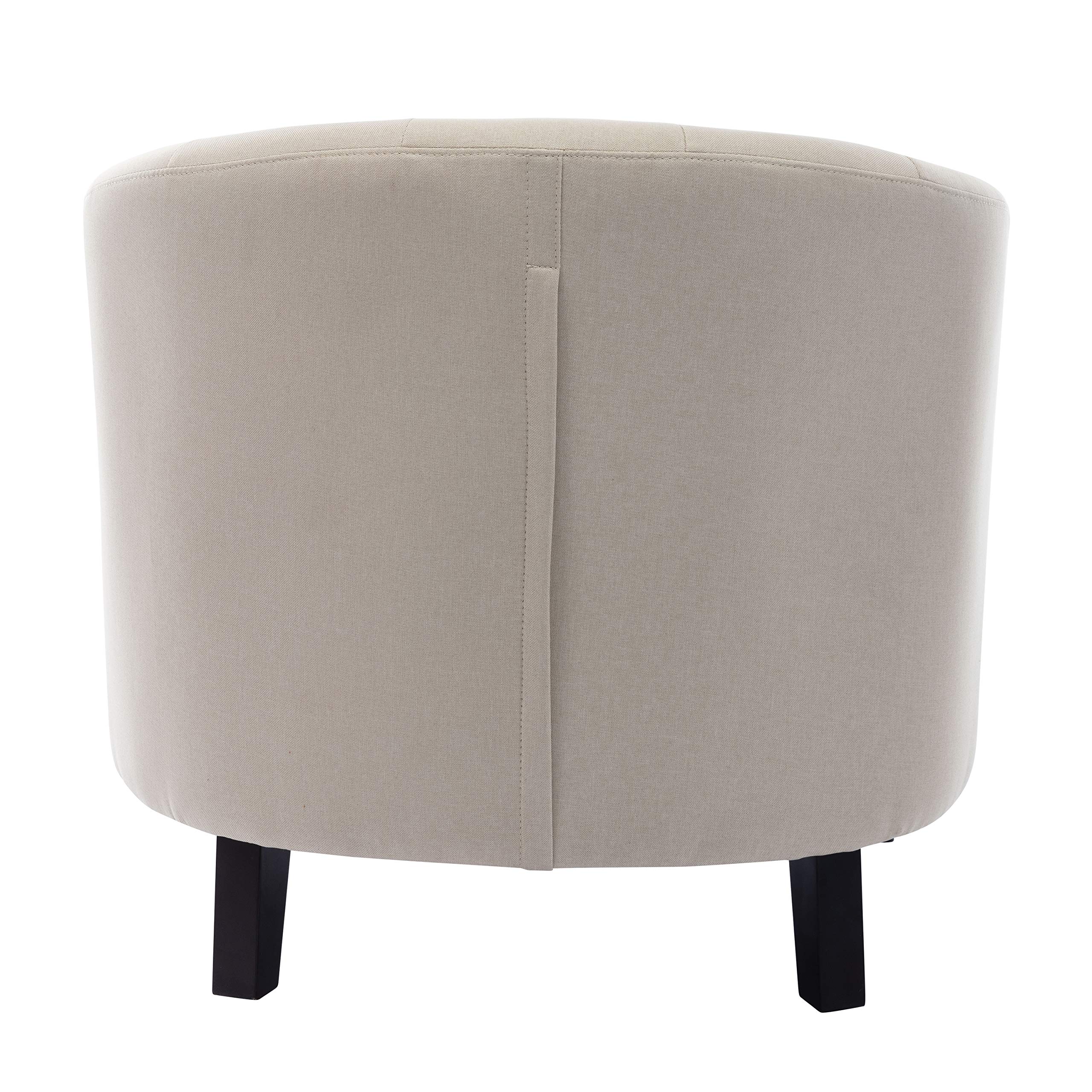 HomVent Accent Barrel Chair - Upholstered Arm Club Chair with Nailhead Trim, Solid Wood Legs & Premium Fabric - Stylish Tub Barrel Design for Living Room, Bedroom & Reception Areas (Tan) - Perfect for Cozy Reading Nooks, Lounge Spaces & Guest Seating