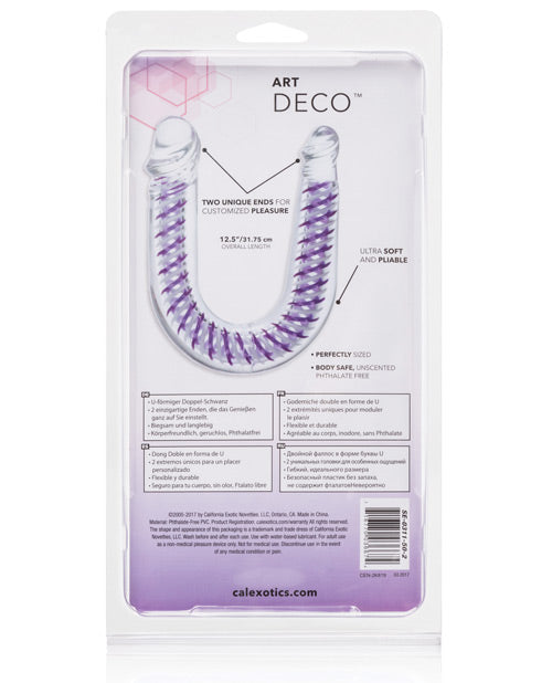 Art Deco AC/DC Double-Ended Dildo 12.25 Inch Purple - Perfect for Couples Play & Solo Use