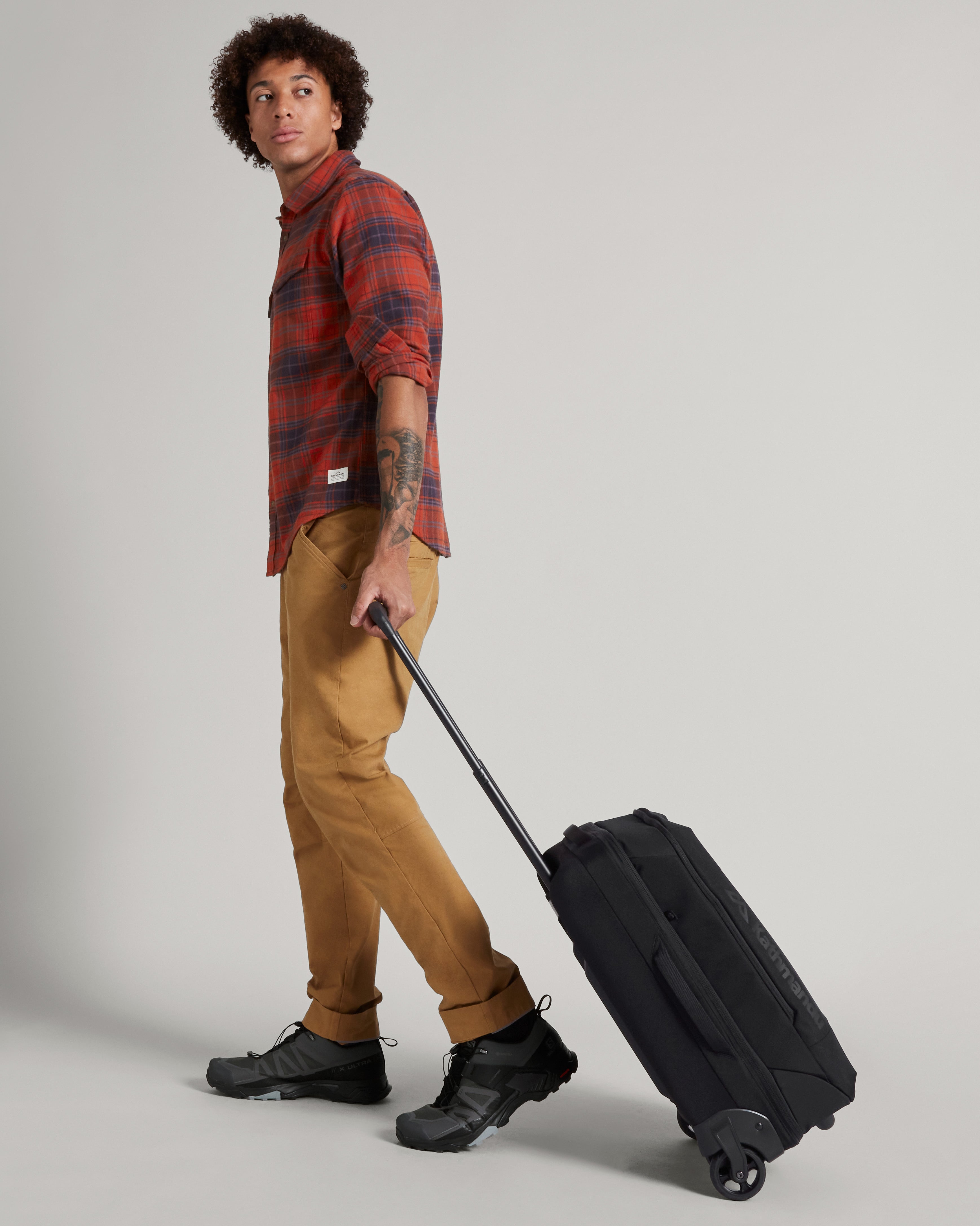 35L Split Level Trolley Bag - Black/Black - Perfect for Travel, Shopping & Outdoor Adventures