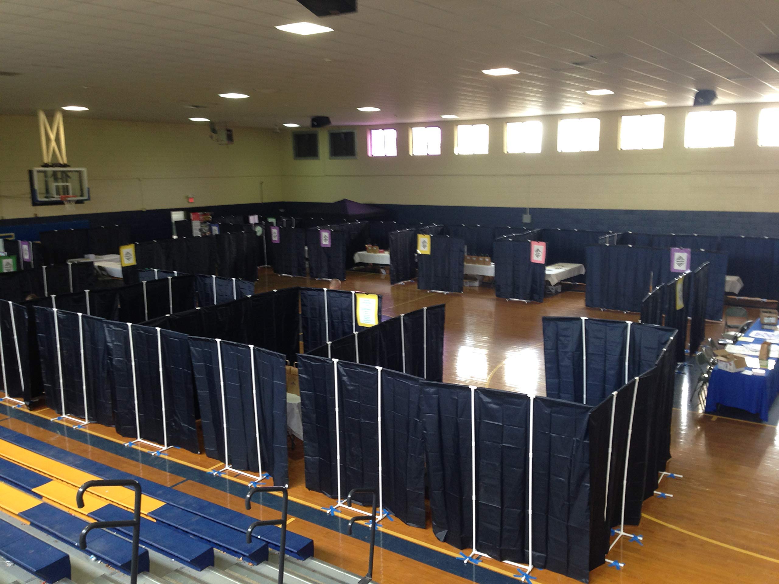 Portable Room Divider Screen - Foldable Privacy Partition for Classrooms, Offices, Clinics & Travel - Easy Setup No Tools Needed - Black - Perfect for Health Screenings, Biometric Tests & Social Distancing