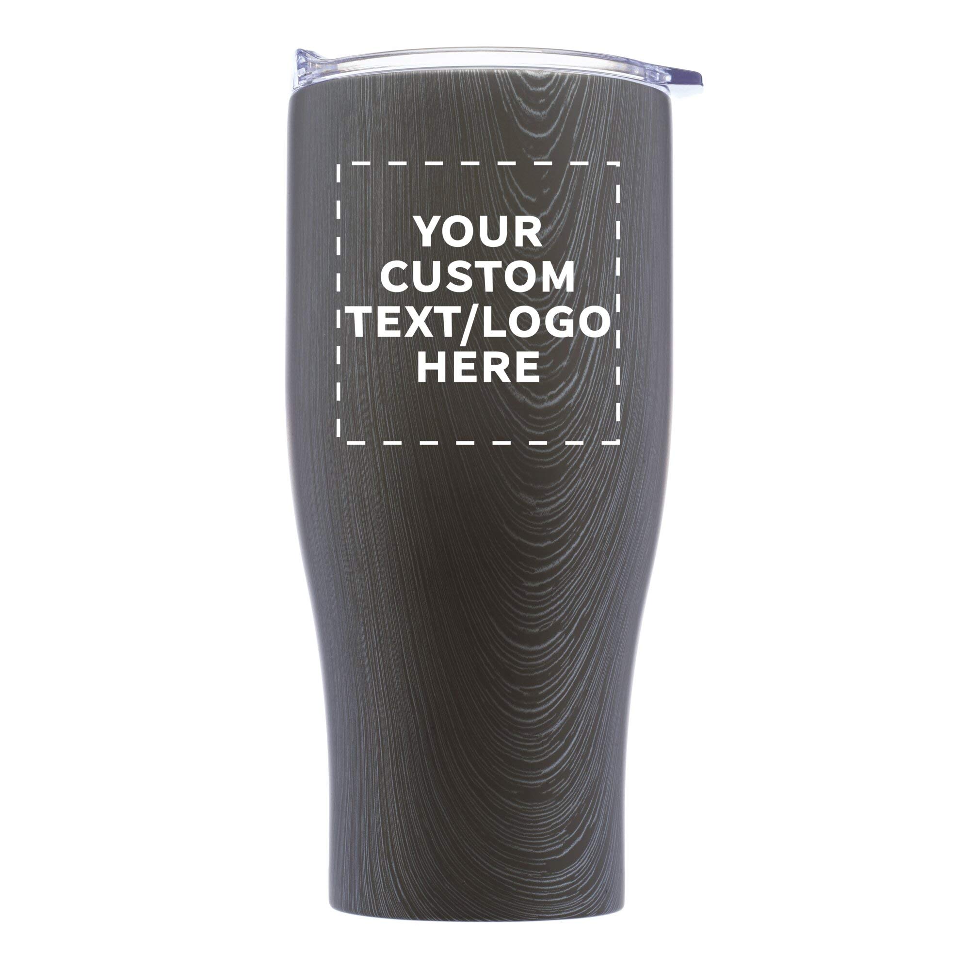 Custom Stainless Steel Travel Mugs 27oz (Set of 10) - Personalized Bulk Coffee Cups with Non-Slip Grip - Ideal for Hot & Cold Beverages, Office Use, Camping, Gifts & Promotional Events - Rustic Grey Finish
