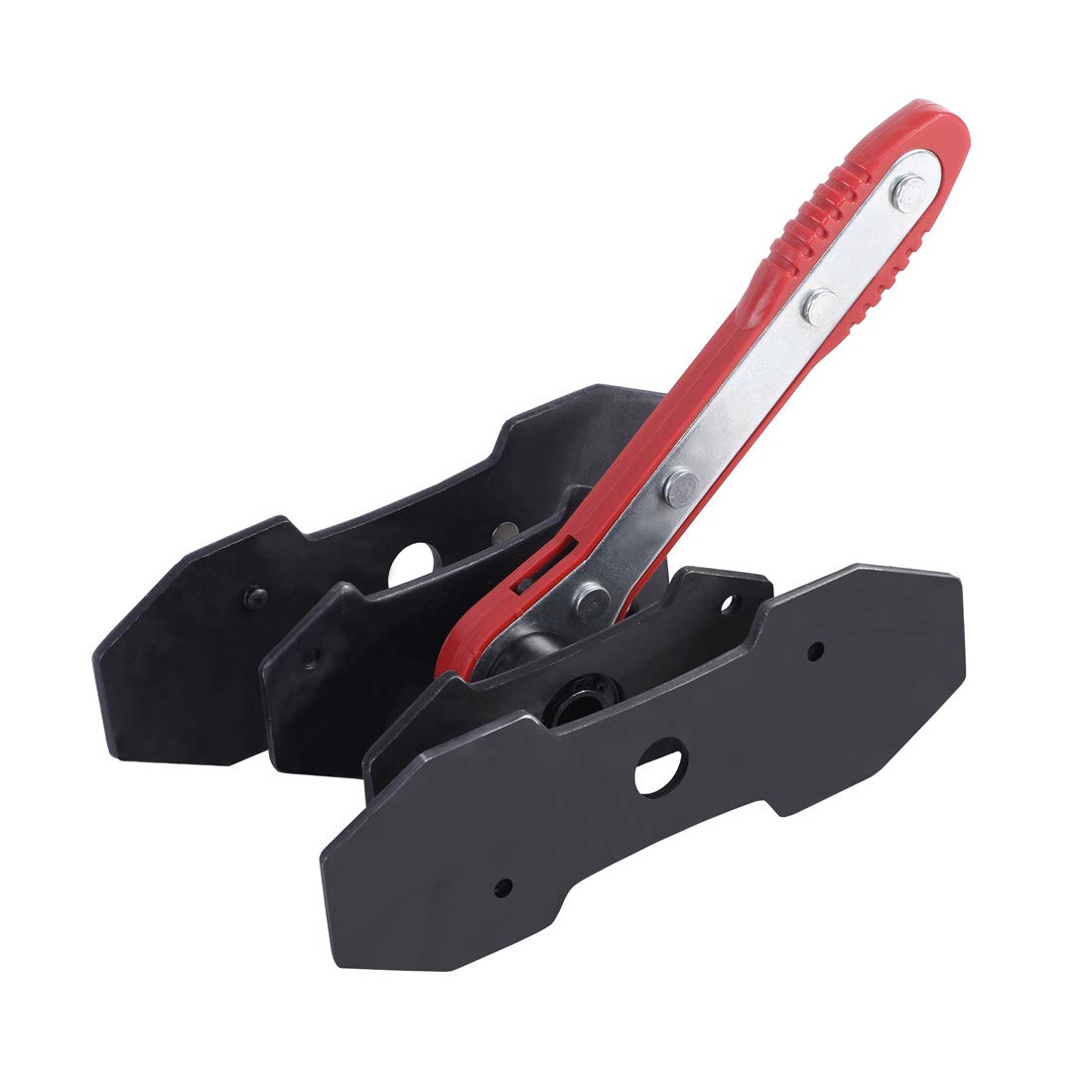 JIFETOR 360 Degree Swing Ratchet Brake Caliper Press Tool - Car Wheel Piston Spreader with 2 Extra Large Plates for Single/Twin/Quad/Sextuplet Piston Disc Brakes (Red) - Perfect for DIY Auto Repair & Professional Mechanic Use