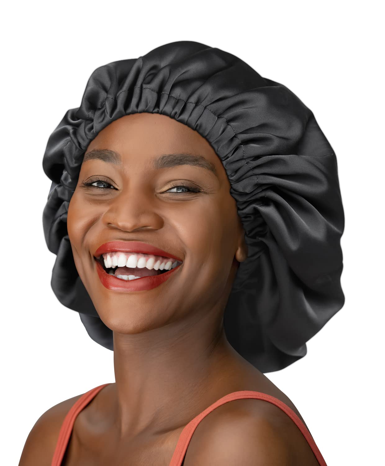 Winitas Satin Lined Sleep Cap for Curly & Frizzy Hair - Double Layer Silk Bonnet for Hair Protection & Moisture Retention - Perfect for Nighttime Hair Care & Travel