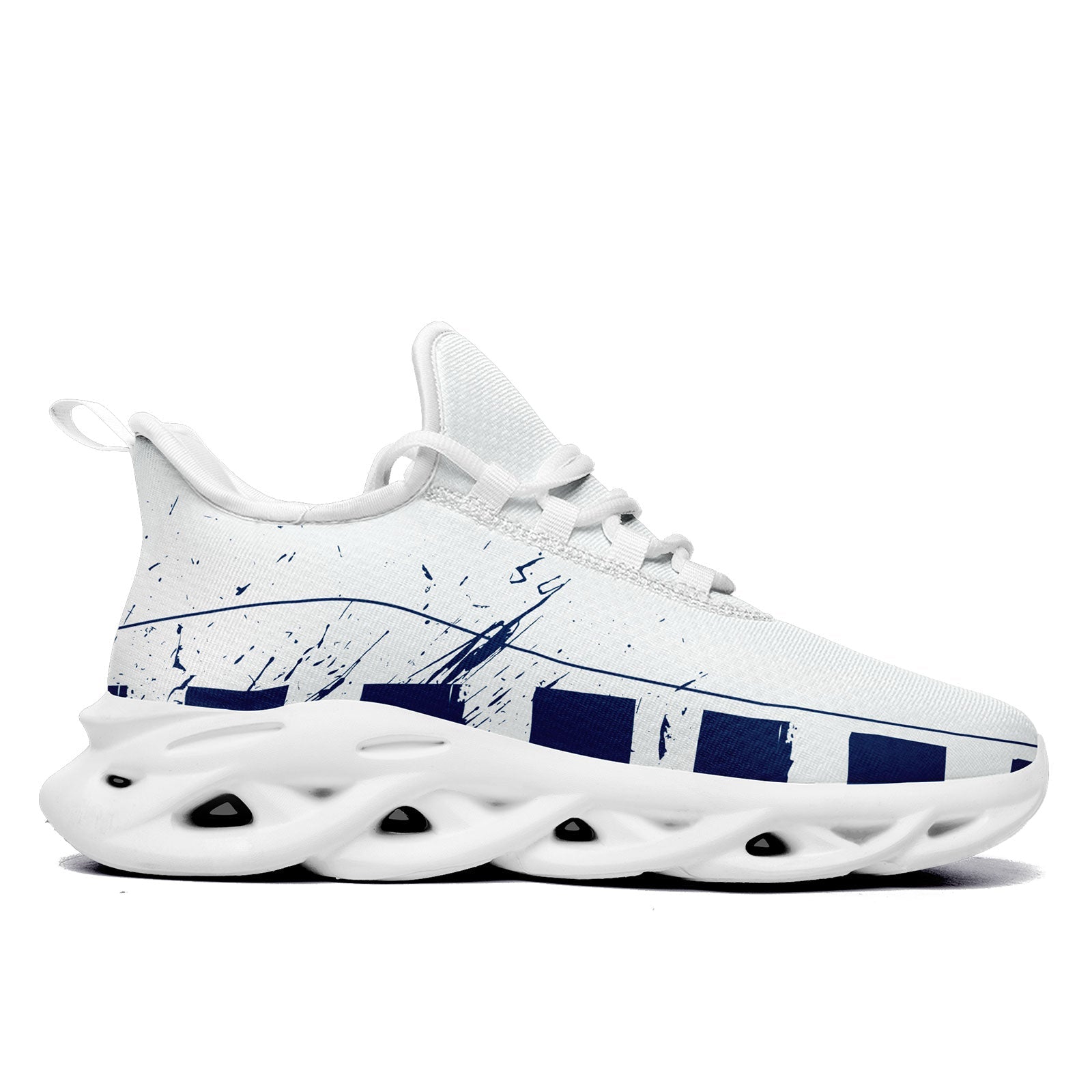 Custom Blue & White Indianapolis MaxSoul Personalized Sneakers - FN003 D020260 Size 14 | Handmade Basketball Shoes for Men | Perfect for Streetwear & Court Performance