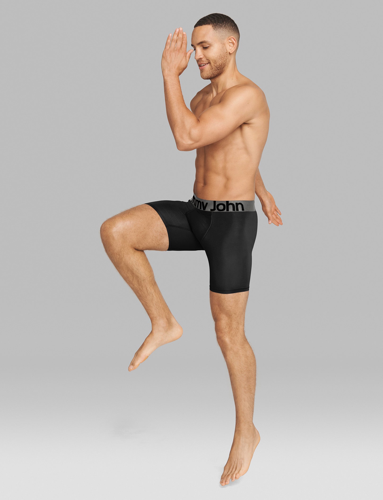 360 Sport Mid Length Boxer Briefs for Men - 3 Pack Moisture Wicking Underwear - Gym, Running & Everyday Comfort Wear