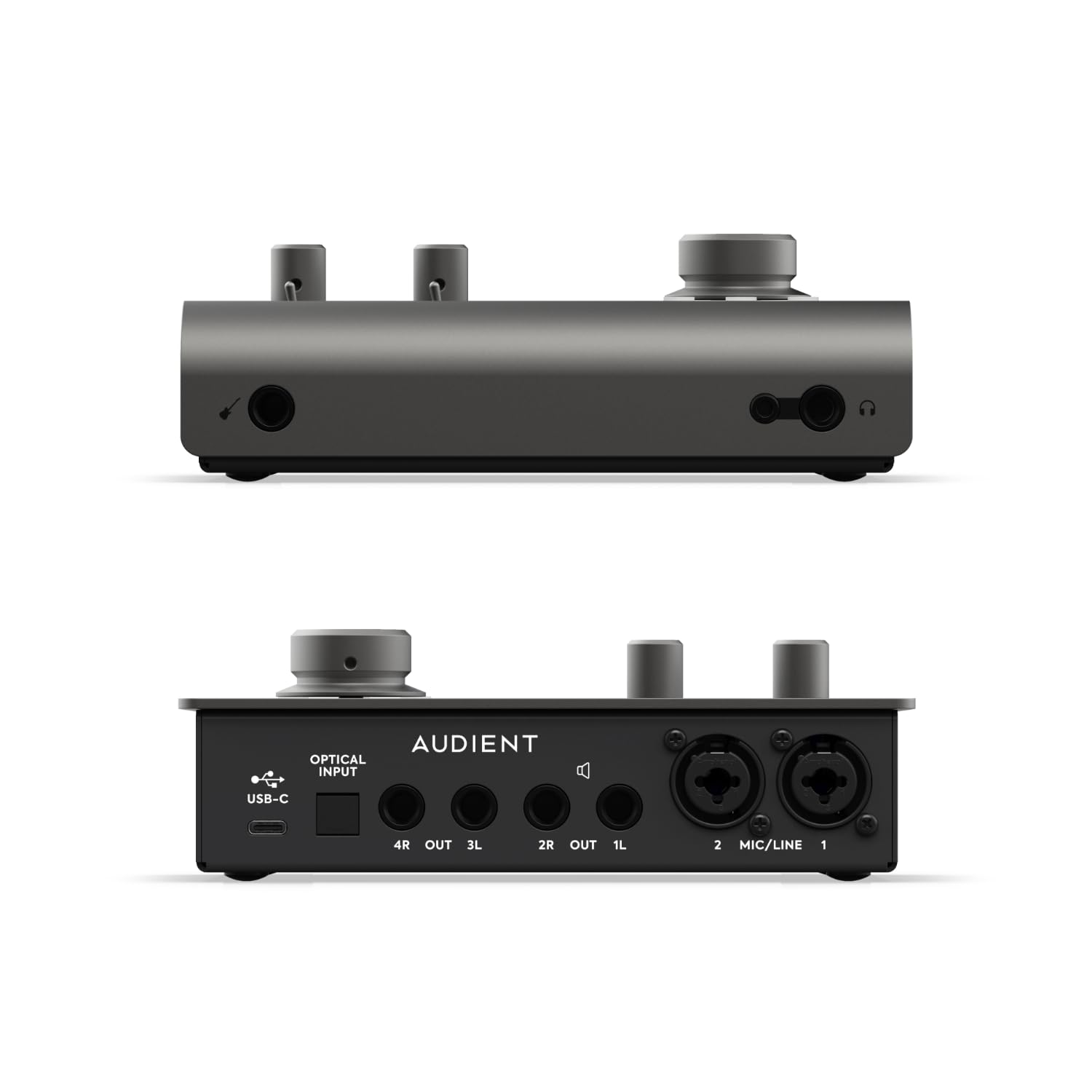 Audient iD14 MKII USB Audio Interface - 2 Class-A Mic Preamps, USB-C Connectivity, Monitor Mix Control & Dual Headphone Outputs for Home Studio Recording, Podcasting & Music Production (Black)