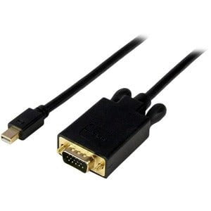 6 ft Mini DisplayPort to VGA Active Adapter Cable - 6 Foot mDP to VGA Video Converter for Mac & PC - Supports 1920x1200 Resolution - Black - Perfect for Home Office, Presentations & Multi-Monitor Setup
