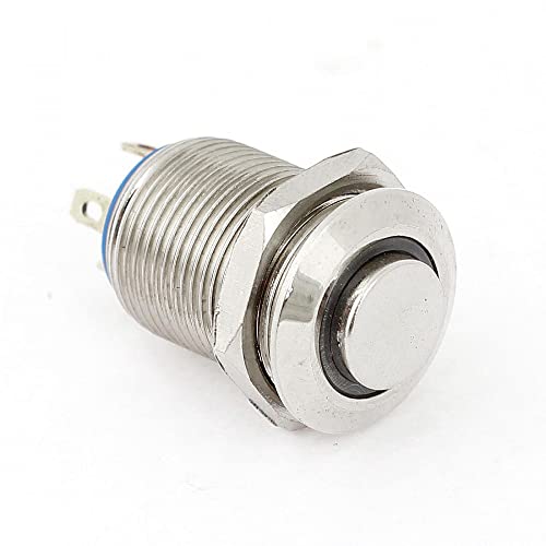 Sourcing Map Momentary Push Button Switch with Blue LED Light - SPST, AC 250V 2A - Perfect for Control Panels, DIY Electronics, and Industrial Equipment