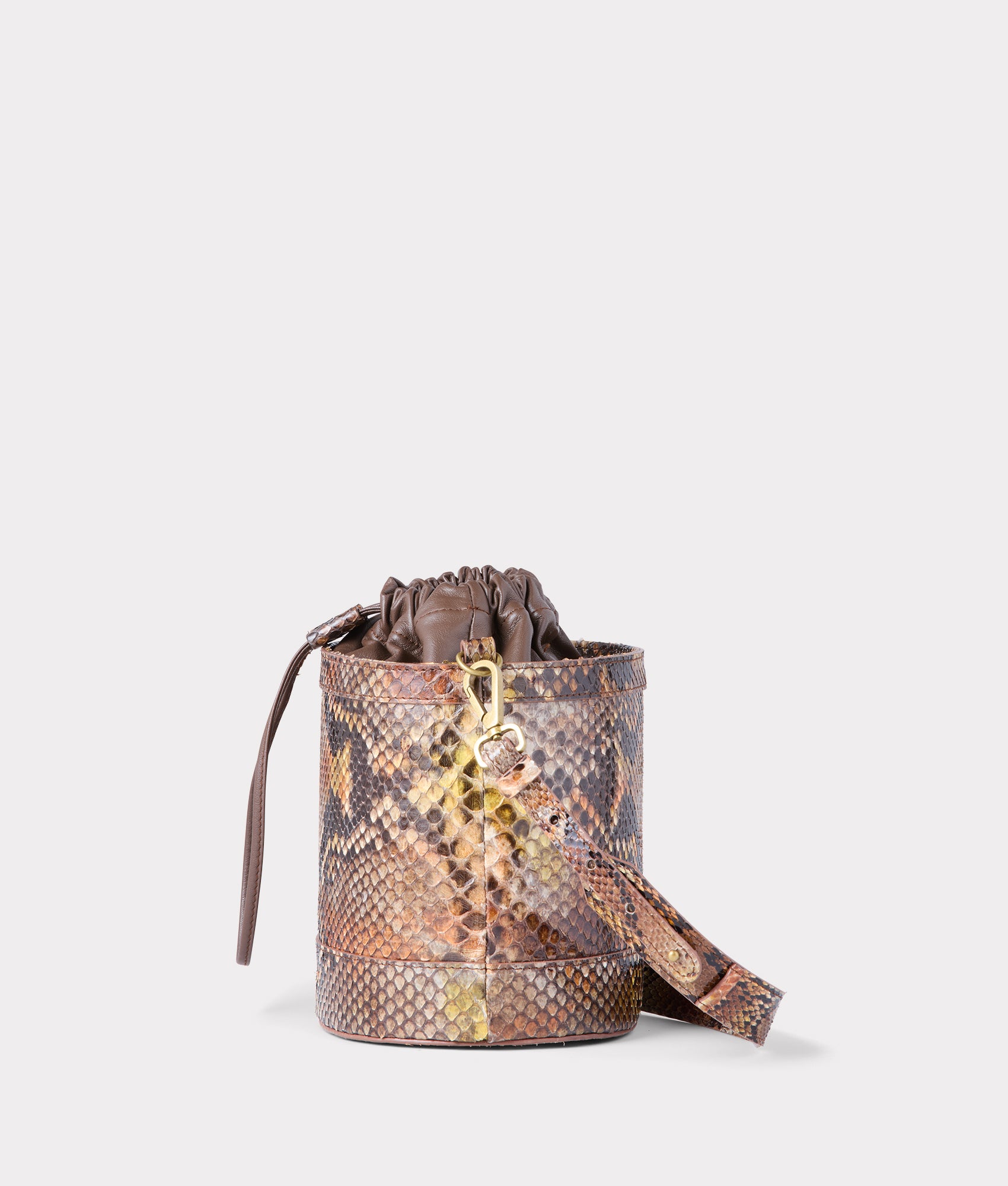 Fallon Exotic Python Bucket Bag - Stylish Women's Handbag for Evening Parties, Date Nights & Special Occasions