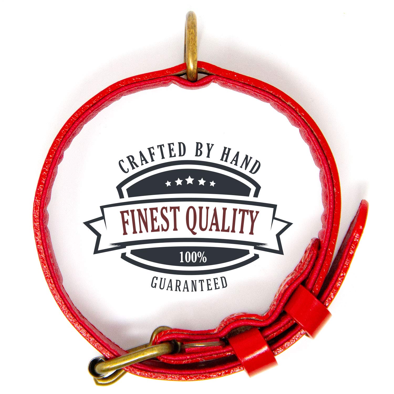 Premium Full Grain Leather Dog Collar for Small Dogs - Padded Comfort, Adjustable & Durable (Red, Small) | Perfect for Daily Walks, Training & Outdoor Adventures