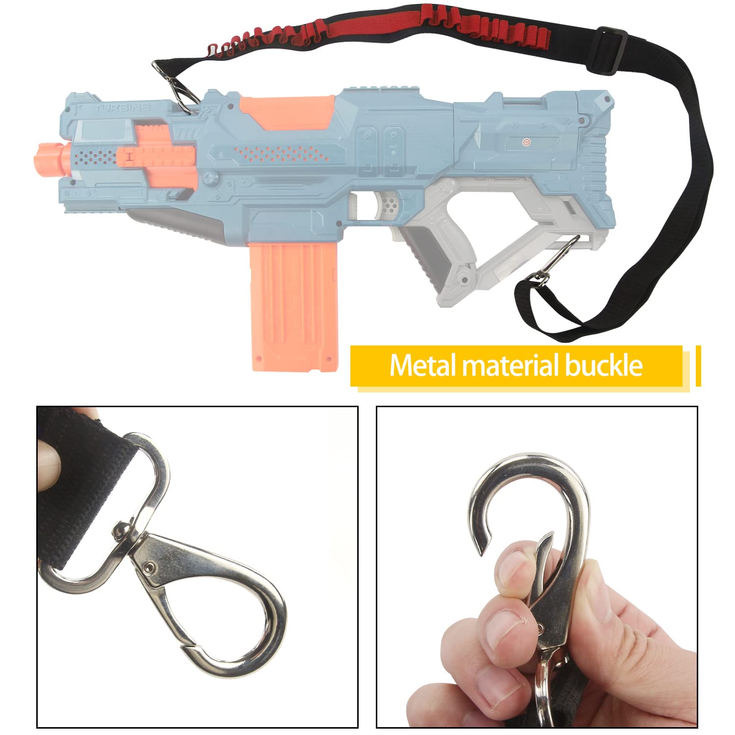 EKIND Tactical Shoulder Strap Bandolier for Nerf Elite Blasters - 2 Point Ammo Storage Holder with 12 Dart Slots (Red) - Perfect for Nerf Battles, Outdoor Games & Cosplay Accessories