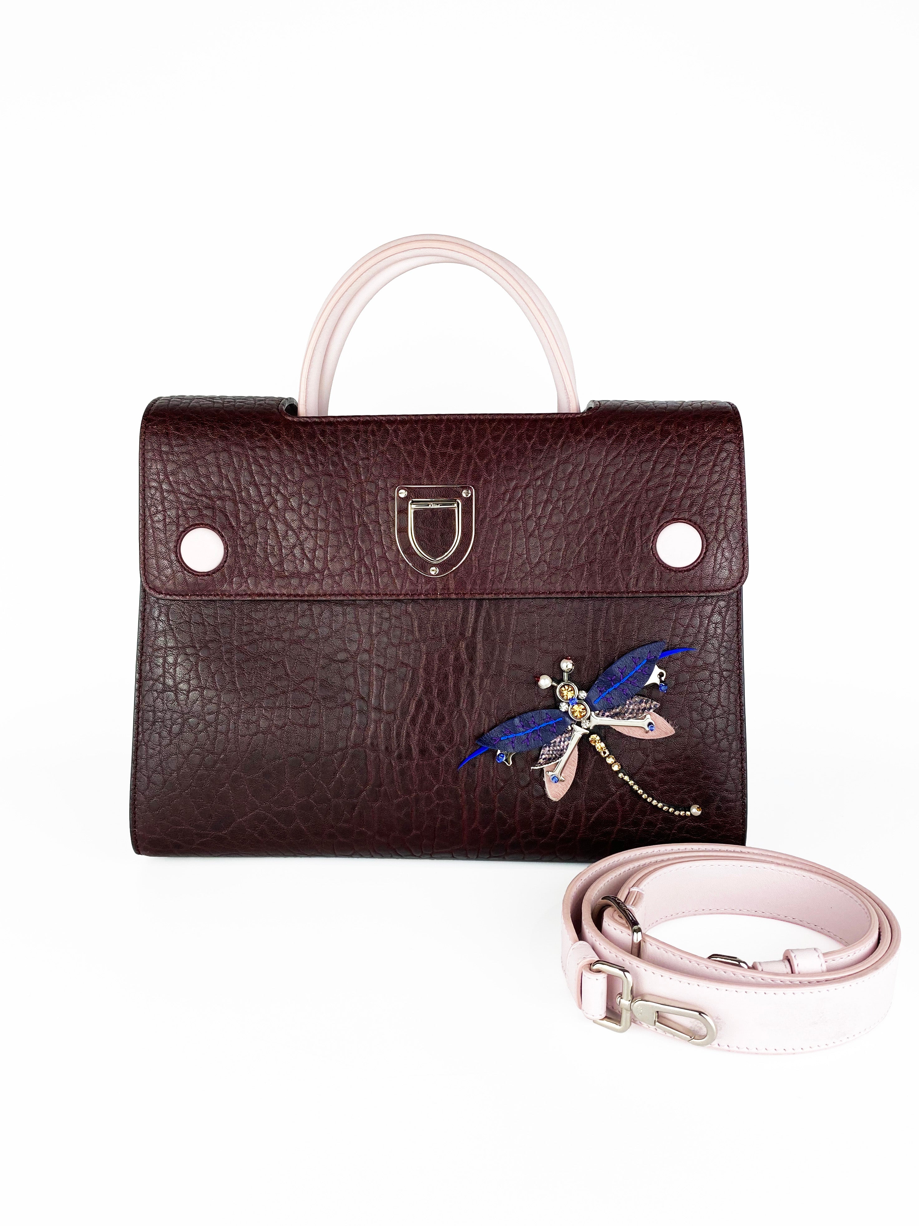 Christian Dior Diorever Dragonfly Bag in Burgundy - Luxury Crossbody Handbag for Women, Perfect for Evening Parties & Special Occasions