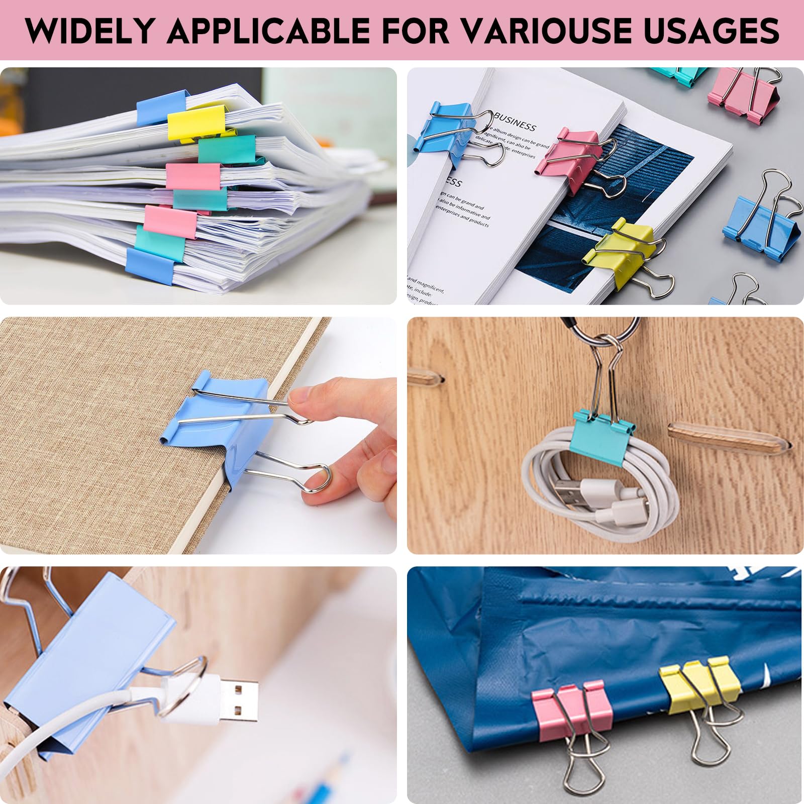 Medium Binder Clips 25-Pack - 1.25 Inch Colorful Steel Paper Clamps for Office, School & Home Organization | Durable Tempered Metal Clips for Documents, Crafts & Bulletin Boards | Perfect for Filing, Art Projects & Office Supplies