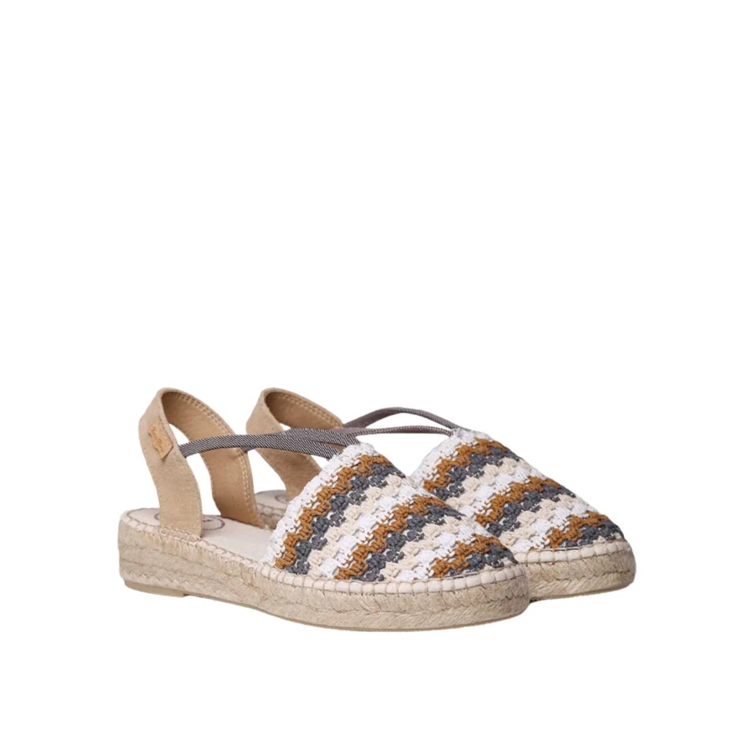 Women's Multicolor Cotton Blend Espadrilles - Emilia Comfortable Summer Slip-On Shoes for Beach, Vacation & Casual Wear
