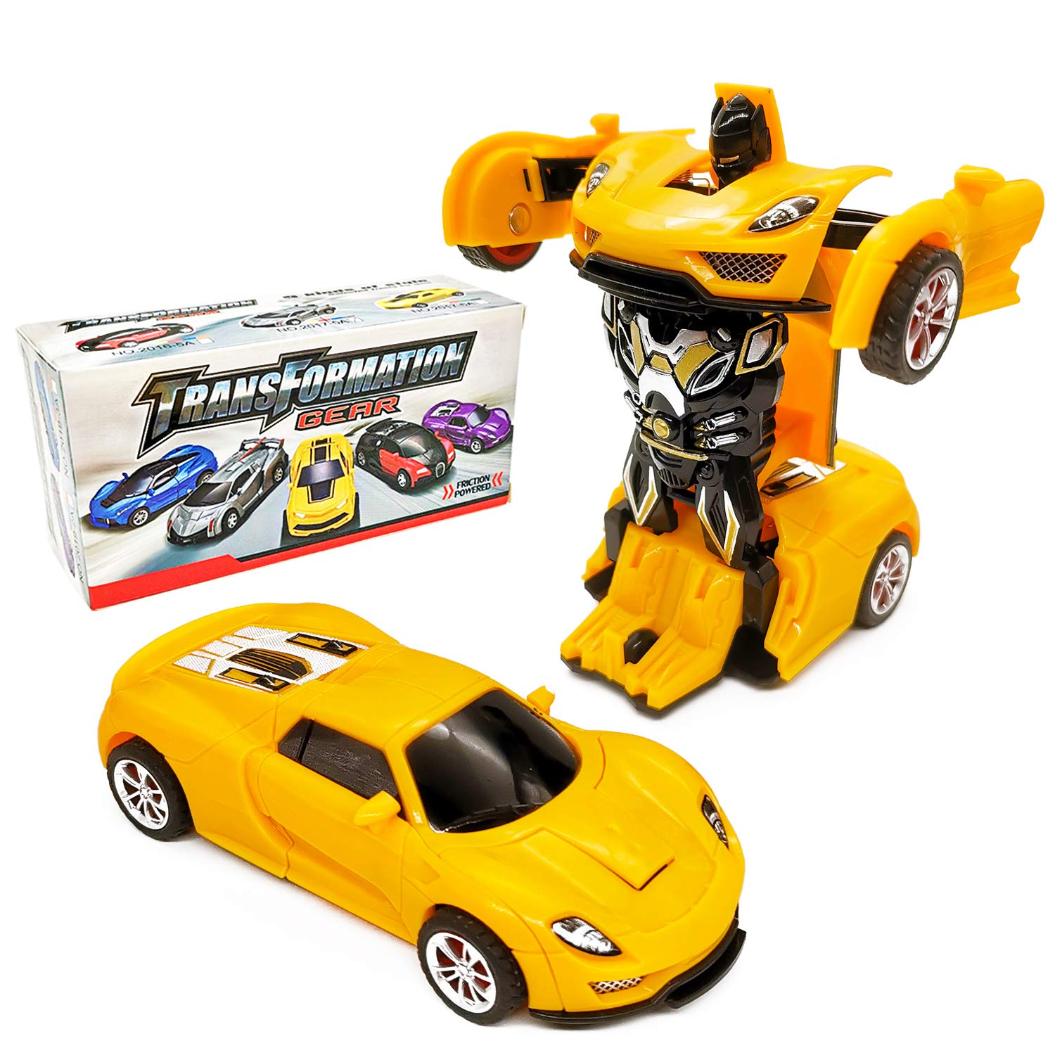 Best Friction Powered Transforming Toy Cars for Kids Ages 2-7 - Fun Gifts for 2-5 Year Old Boys - Christmas & Birthday Presents - Perfect for Indoor Play, Outdoor Adventures & Pretend Driving Games