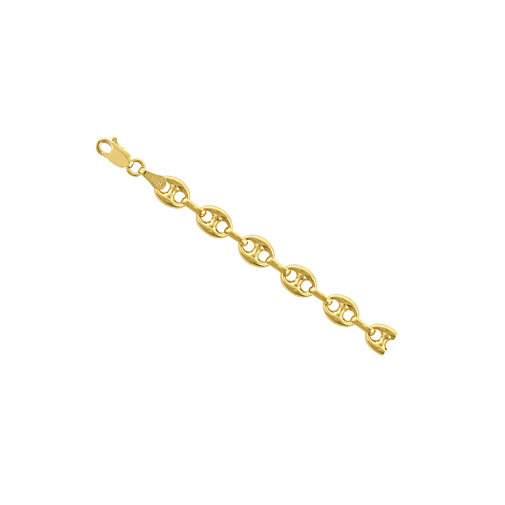 14kt Yellow Gold Puffed Mariner Chain Necklace for Men - Luxury Cuban Link Chain Jewelry - Perfect for Gifts, Weddings & Special Occasions