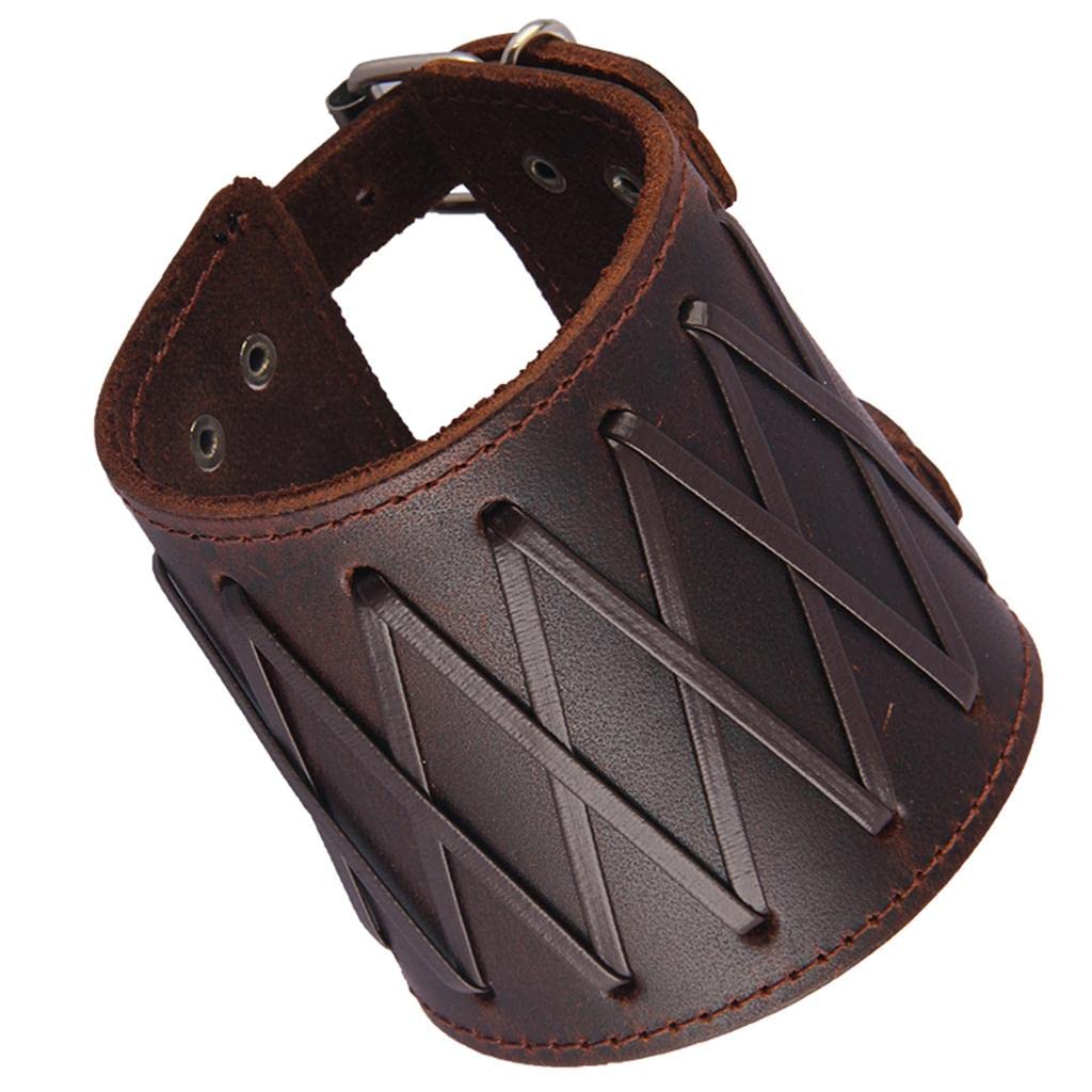 SM SunniMix Steampunk Gauntlet Cuff - Wide Arm Bracers for Bikers & Cosplay - Gothic Wristbands for Costume Accessories & Fashion (Perfect for Halloween, LARP, Renaissance Fairs & Punk Outfits)