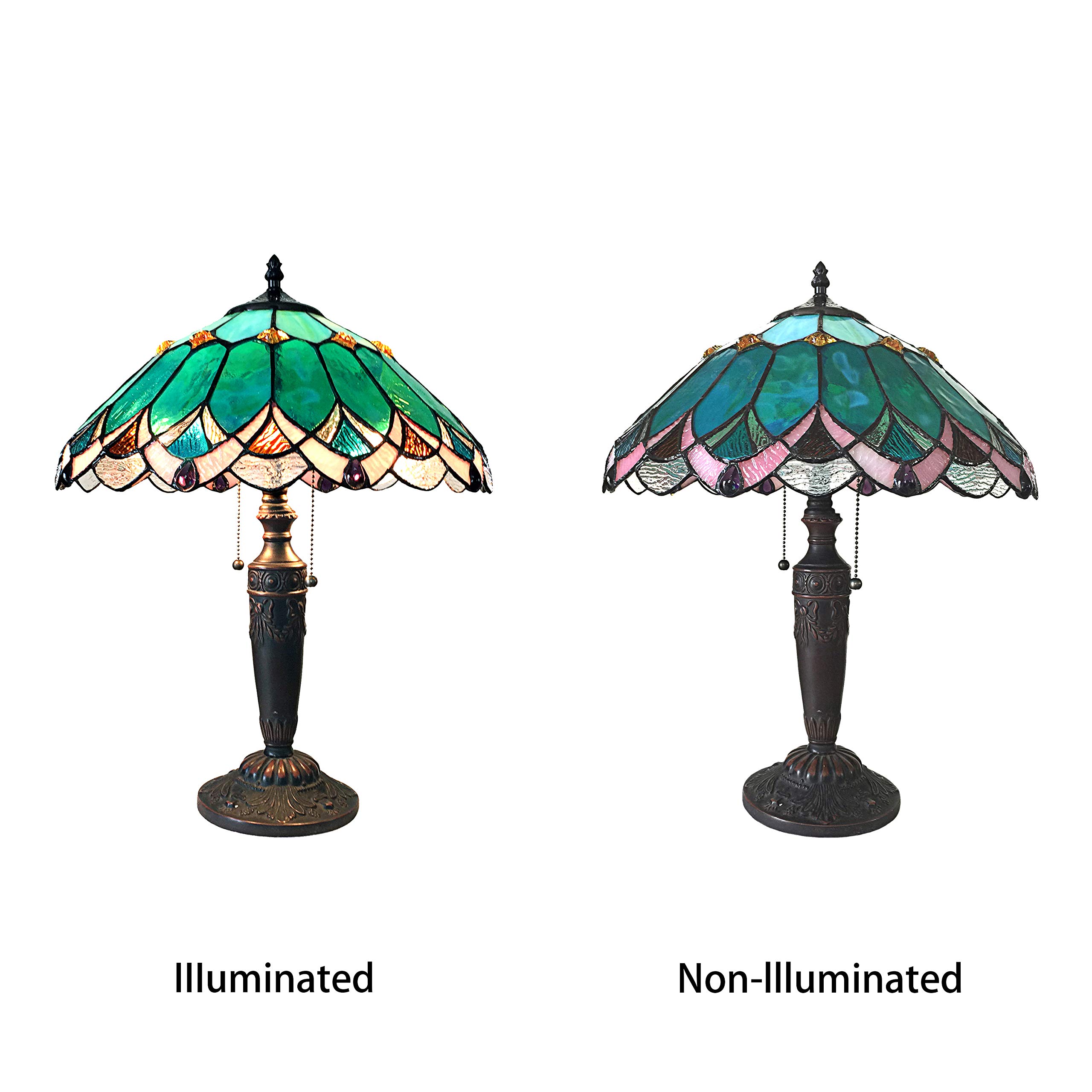 Tiffany-Style 2 Light Table Lamp with 16