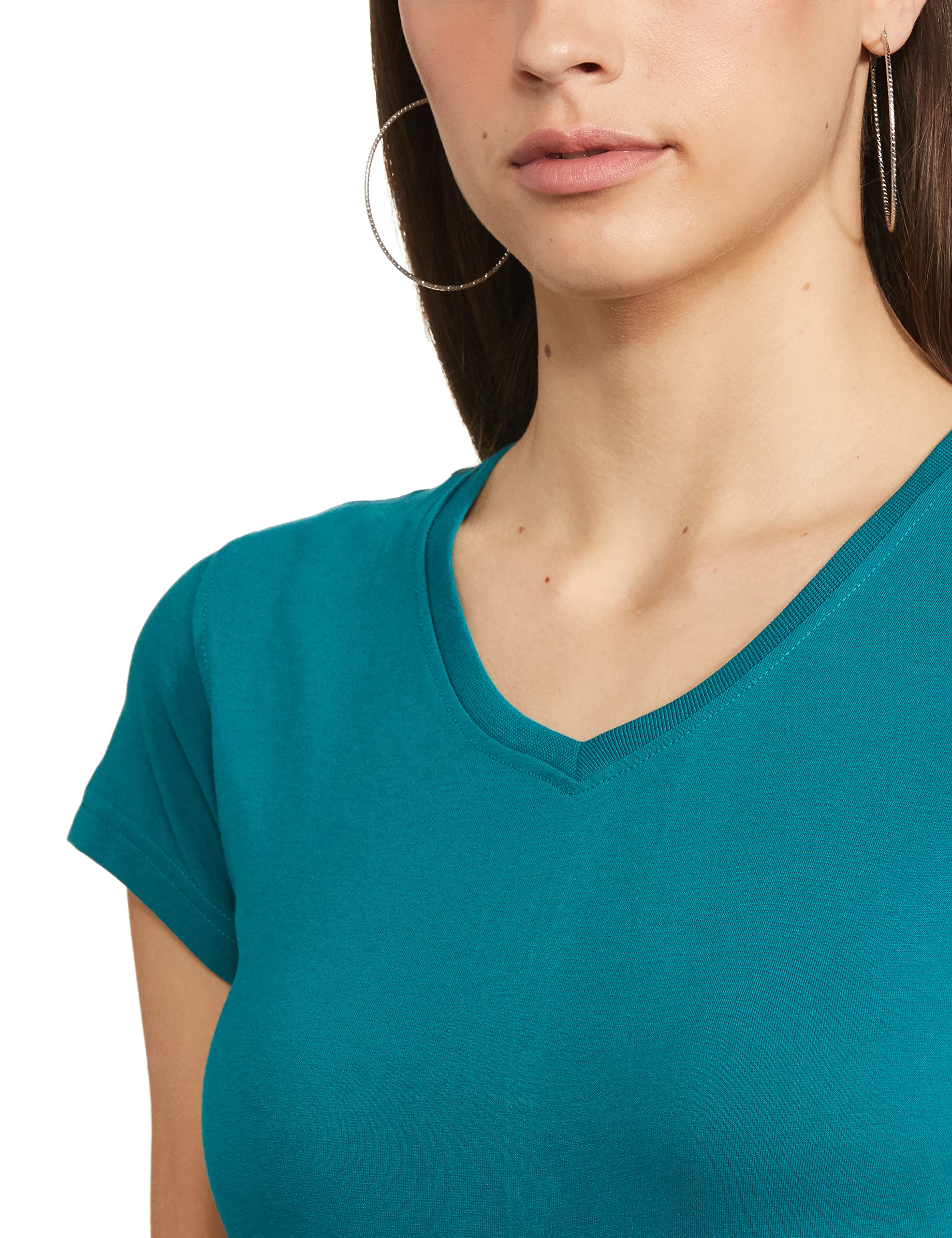 Macrowoman W-Series Women's Basic Cotton T-Shirt - Regular Fit Casual Tee for Everyday Wear, Work & Weekend Outfits