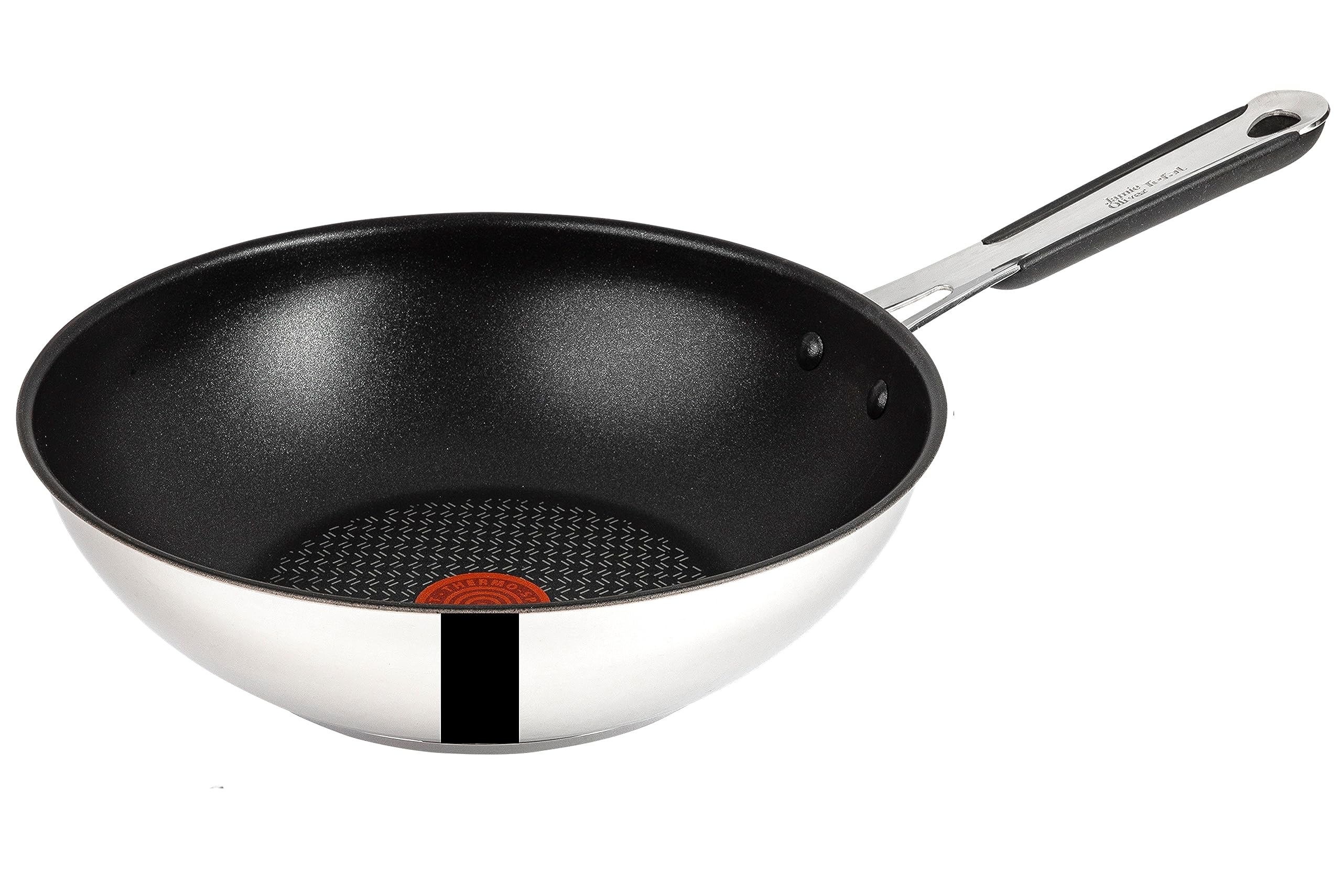 Tefal Jamie Oliver Induction Wok Pan 28cm - Nonstick Dishwasher Safe Cookware with Slip-Resistant Handle, Compatible with All Stovetops (Silver) - Perfect for Stir-Frying, Sautéing & Asian Cooking