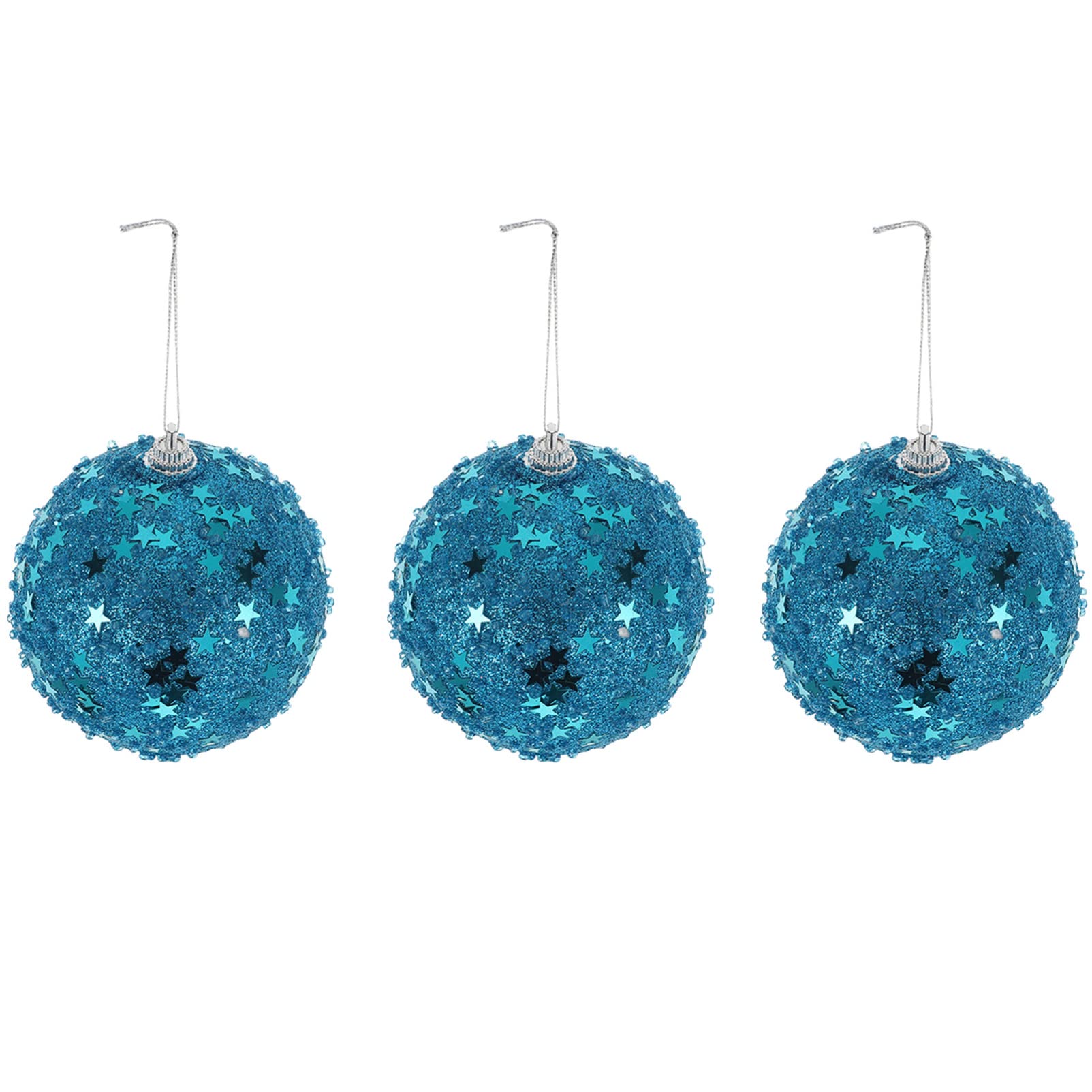 3pcs Christmas Glitter Foam Ball Ornaments - Pink Sequin Shatterproof Xmas Tree Baubles for Holiday Decor, Winter Party Favors & Gift Giving | Perfect for Christmas Trees, Home Decor, Office Parties and Festive Celebrations