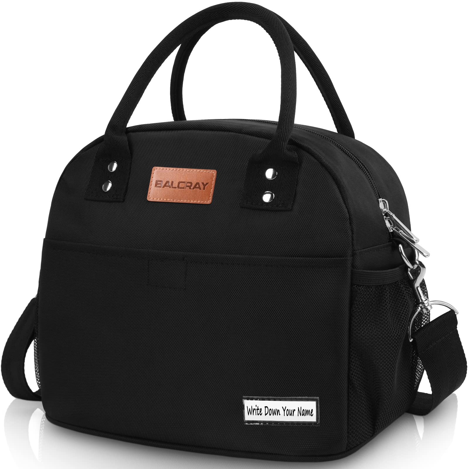 BALORAY Insulated Lunch Bag for Women & Men - Reusable Cooler Tote with Adjustable Shoulder Strap, Large Mesh Pockets - Perfect for Work, Office, School, Picnic & Outdoor Activities