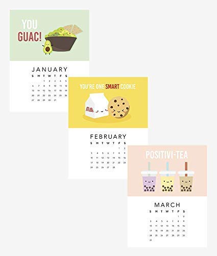 2025 Puntastic Food Pun Desk Calendar with Easel Stand - Fun Office Decor & Daily Laughs for Kitchen, Desk, or Gift