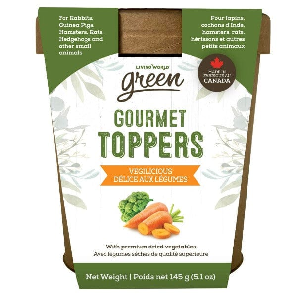 Living World Green Gourmet Toppers Vegilicious - Premium Rabbit & Small Pet Food Topper - Adds Flavor & Nutrition to Hay & Pellets - Perfect for Picky Eaters & Dietary Enrichment