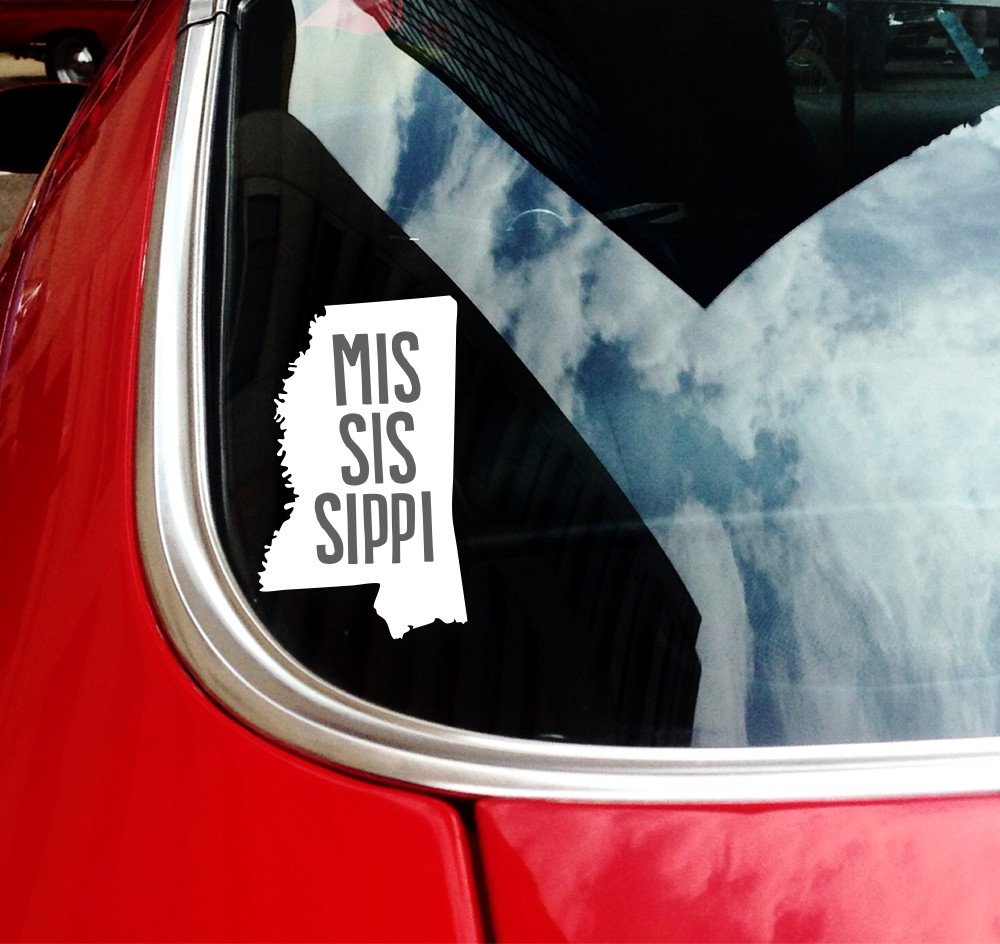 Mississippi State Car Decals - USA Patriotic Vinyl Stickers for Windows & Bumpers - Perfect for College Football Fans, Road Trips & State Pride