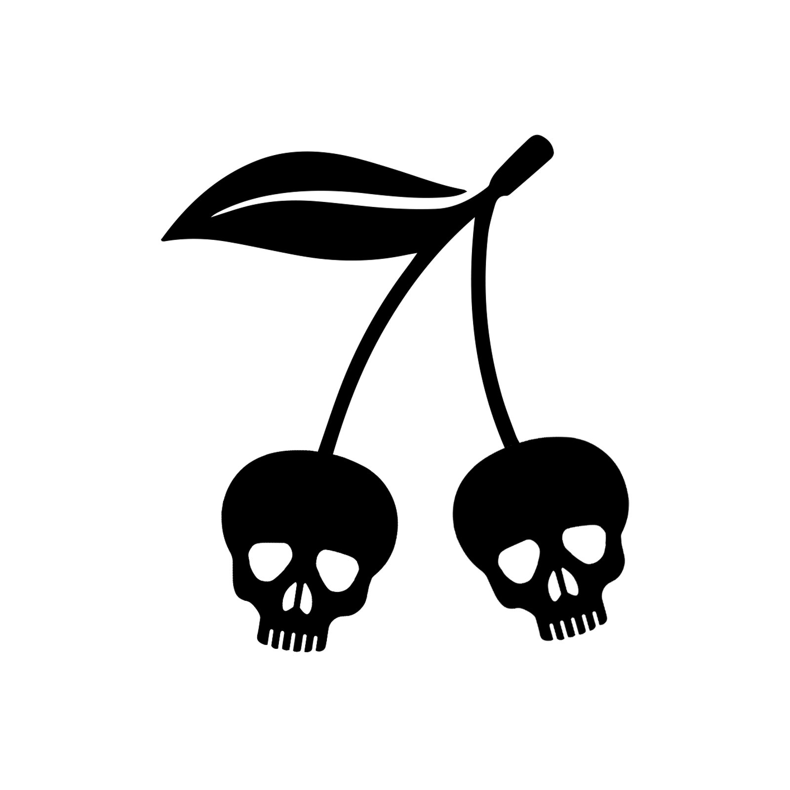 Bargain Max Skull Cherries Vinyl Decal Sticker - 5.5 Inch Black Waterproof Decal for Laptop, Notebook, Car, Phone, Helmet - Perfect for DIY Customization & Personalization