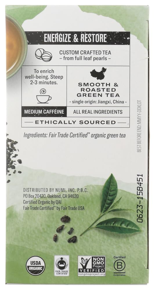 Premium Organic Gunpowder Green Tea - 18 Tea Bags per Box | Antioxidant-Rich, Caffeinated | Perfect for Morning Boost, Afternoon Relaxation & Office Wellness