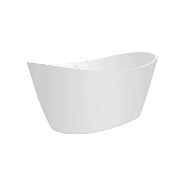 Empava 59 Inch Freestanding Acrylic Soaking Bathtub - Modern White Standalone Tub for Luxury Bathroom (59FT1518) | Perfect for Spa-Like Relaxation & Small Space Bathrooms