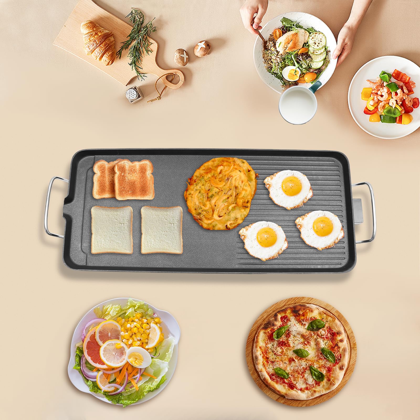 1500W Electric Griddle Nonstick Grill - 27