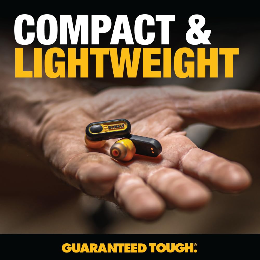 DEWALT Ultimate Jobsite Audio Bundle – Wireless Earbuds, Clip-On Speaker & Neckband Earphones for Construction, Woodworking & Outdoor Work – Durable Bluetooth Headphones for Professionals