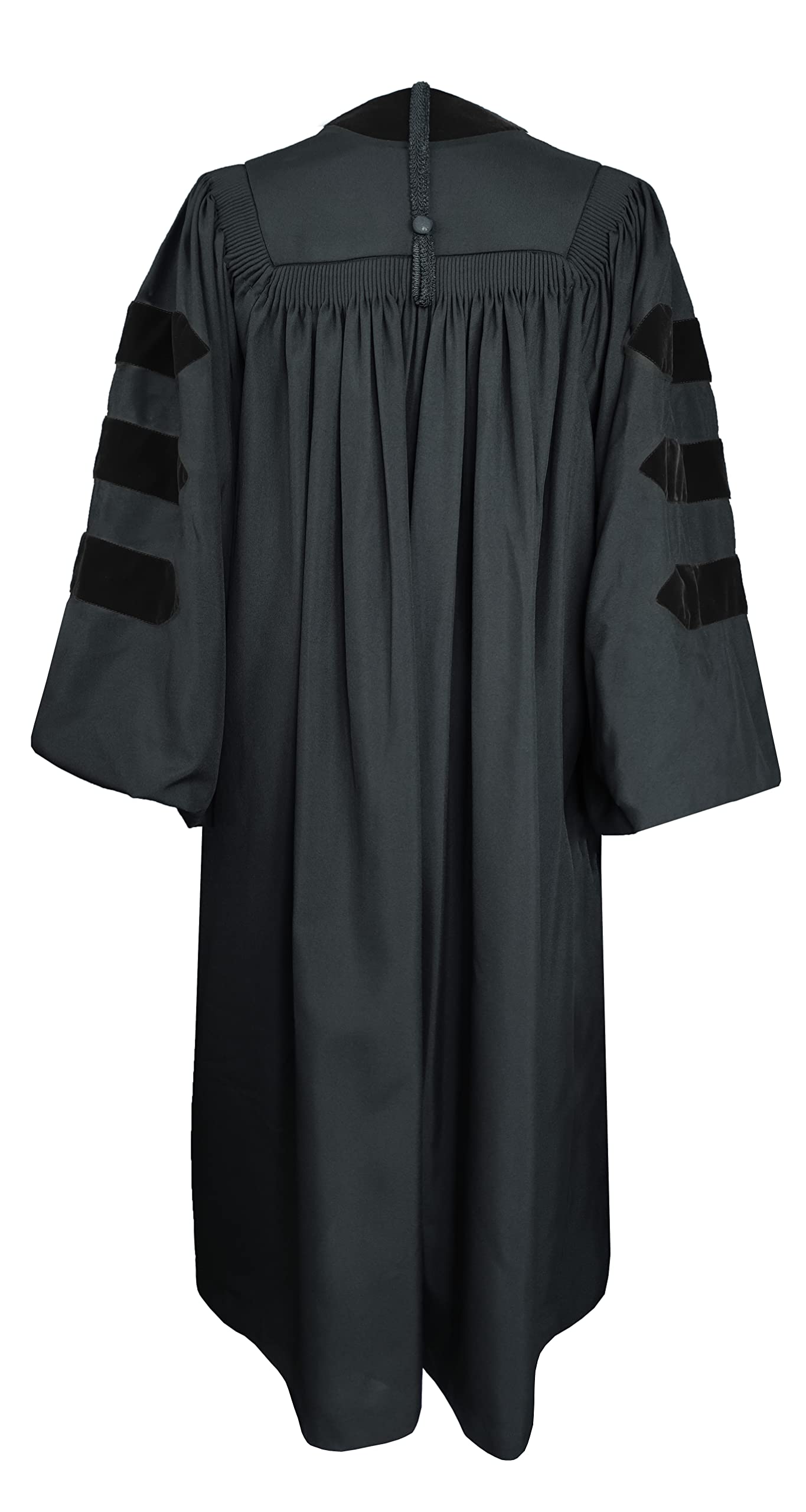 GraPlaza Unisex Deluxe Doctoral Graduation Gown with Velvet Trim - Perfect for PhD Ceremonies, Academic Events & Formal Occasions