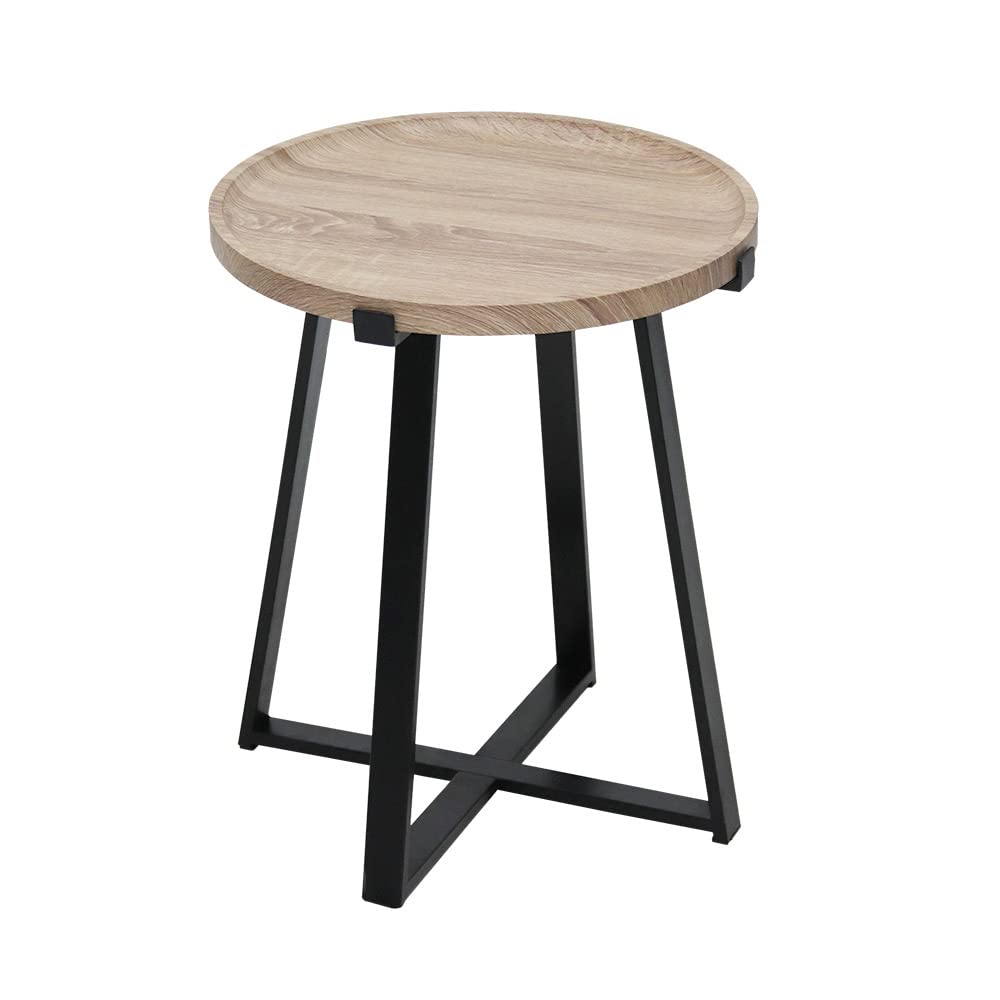 MAYPEX 18 Inch Adjustable Tray Top End Table with Sturdy Metal X-Frame Base - Modern Coffee Table & Sofa Side Table for Living Room, Bedroom, or Office Use