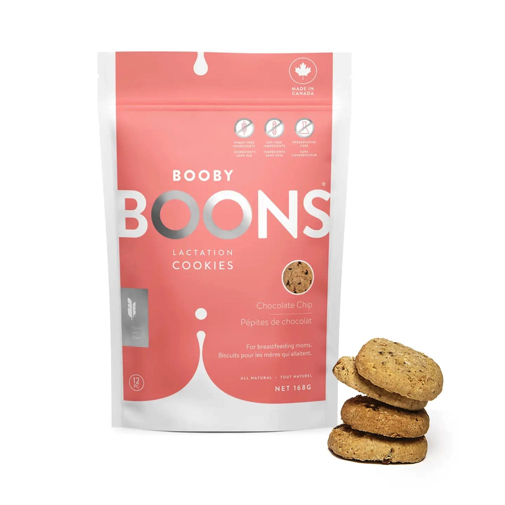 Booby Boons Lactation Cookies - Chocolate Chip Flavor | Organic Nursing Cookies for Breastfeeding Moms | Perfect for Postpartum Recovery & Milk Supply Support