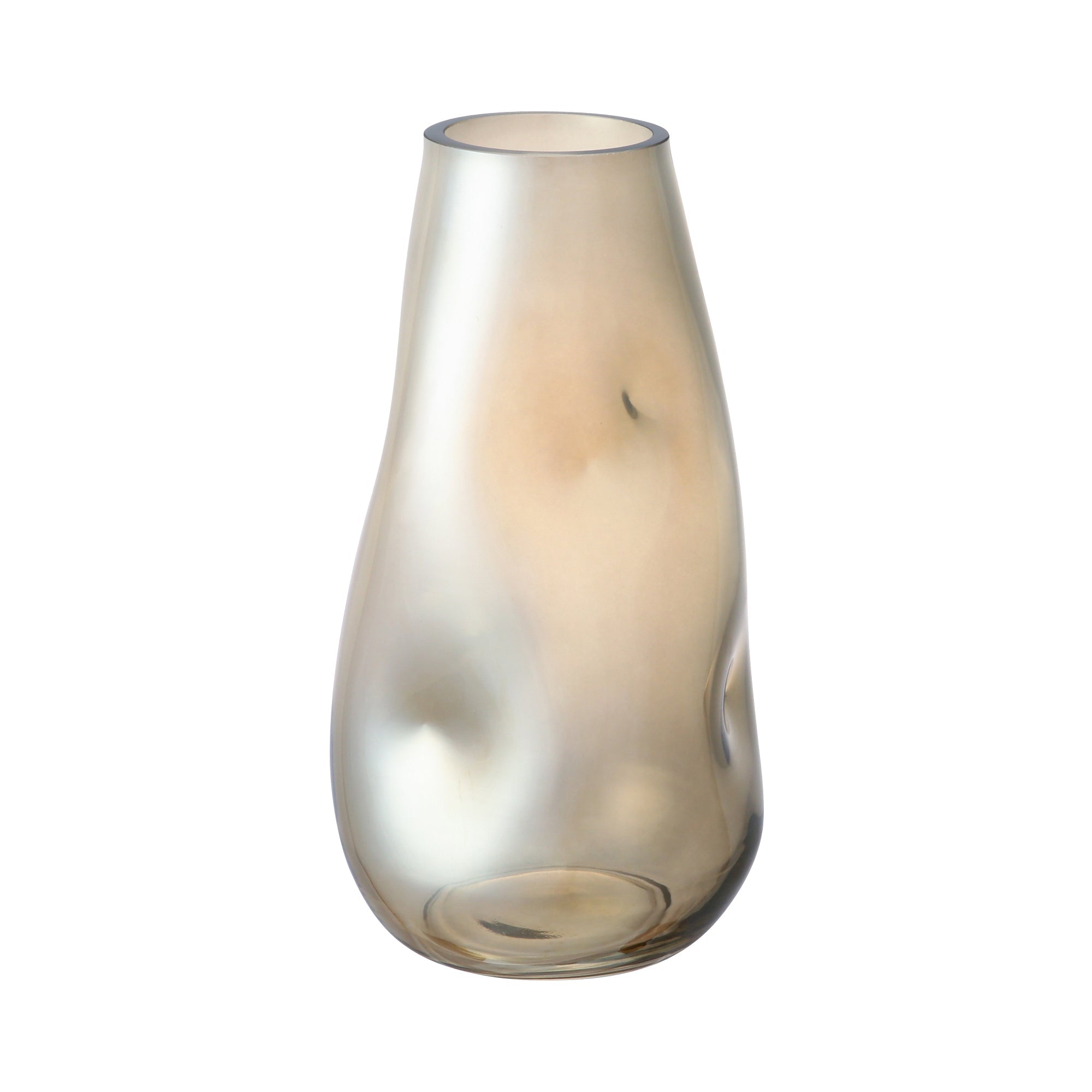 Unique Handmade Irregular Glass Vase - Large Modern Decorative Centerpiece for Home Decor, Wedding, and Dining Table Arrangements