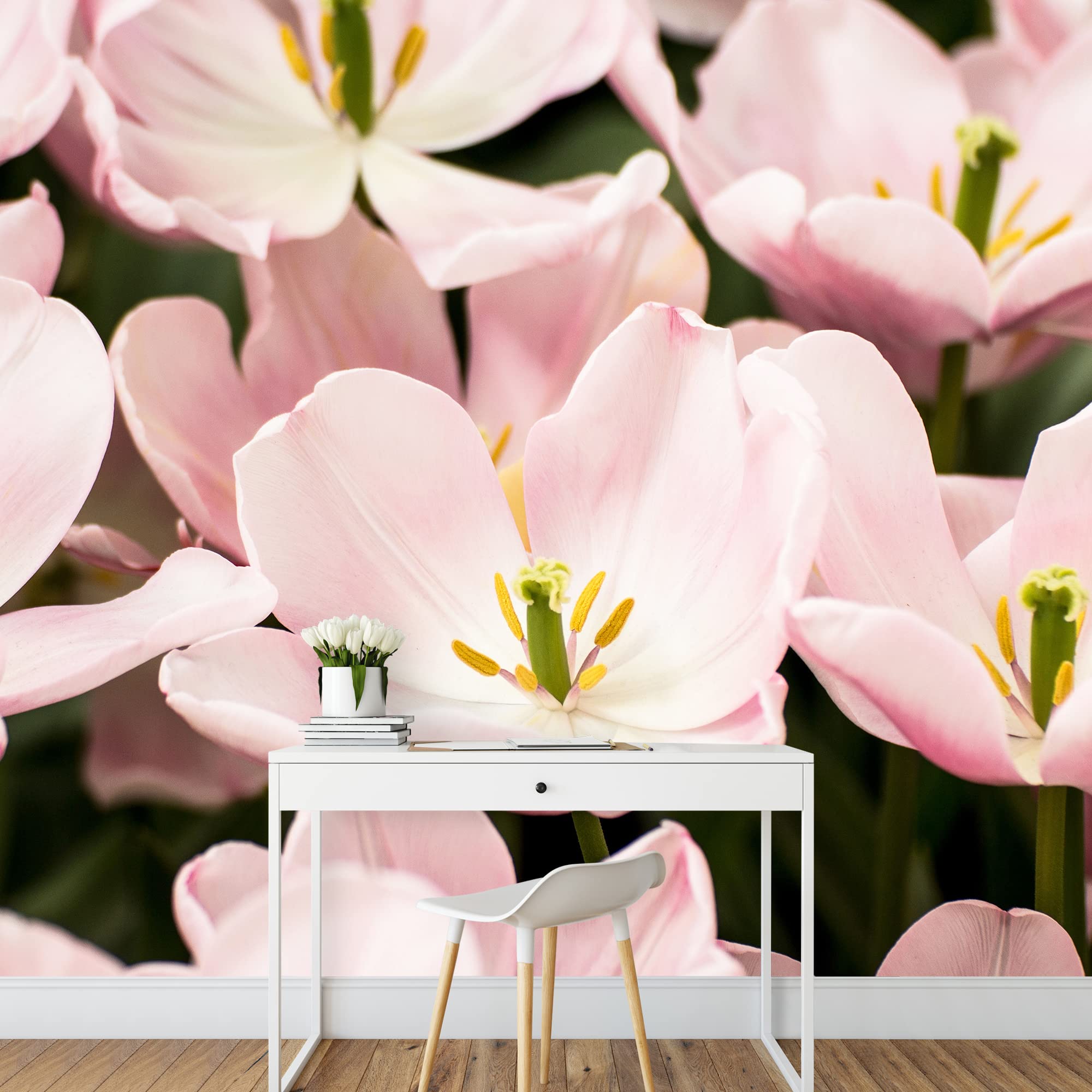 Vibrant Pink Daisy Flower Wall Mural - Removable Peel & Stick Wall Decal for Living Room, Bedroom, Office - 66