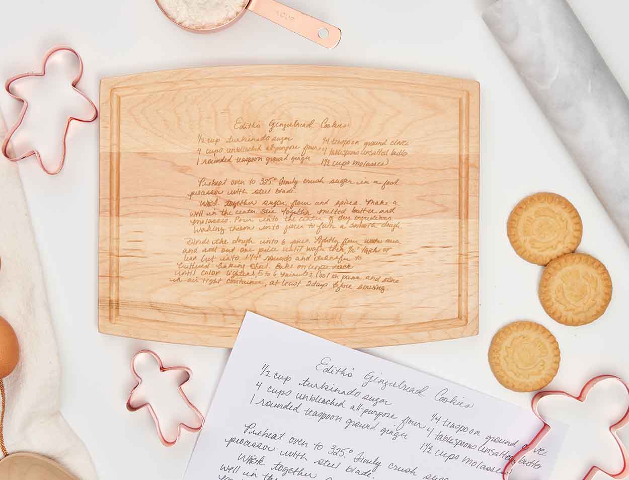 Handcrafted Arched Maple Wood Cutting Board - Personalized Engraved Gift - 12