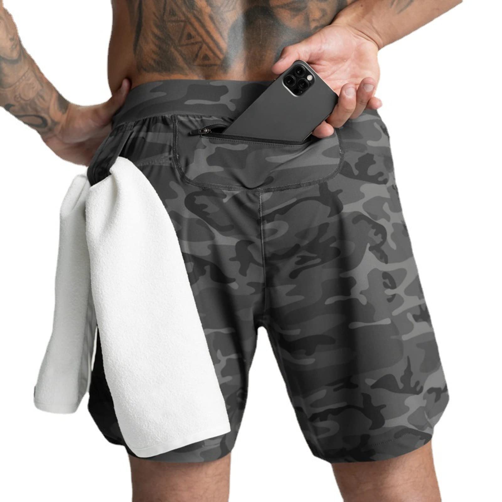 Men's Quick Dry Running Shorts - Lightweight Summer Fitness Shorts with Solid Color for Gym, Jogging & Outdoor Sports