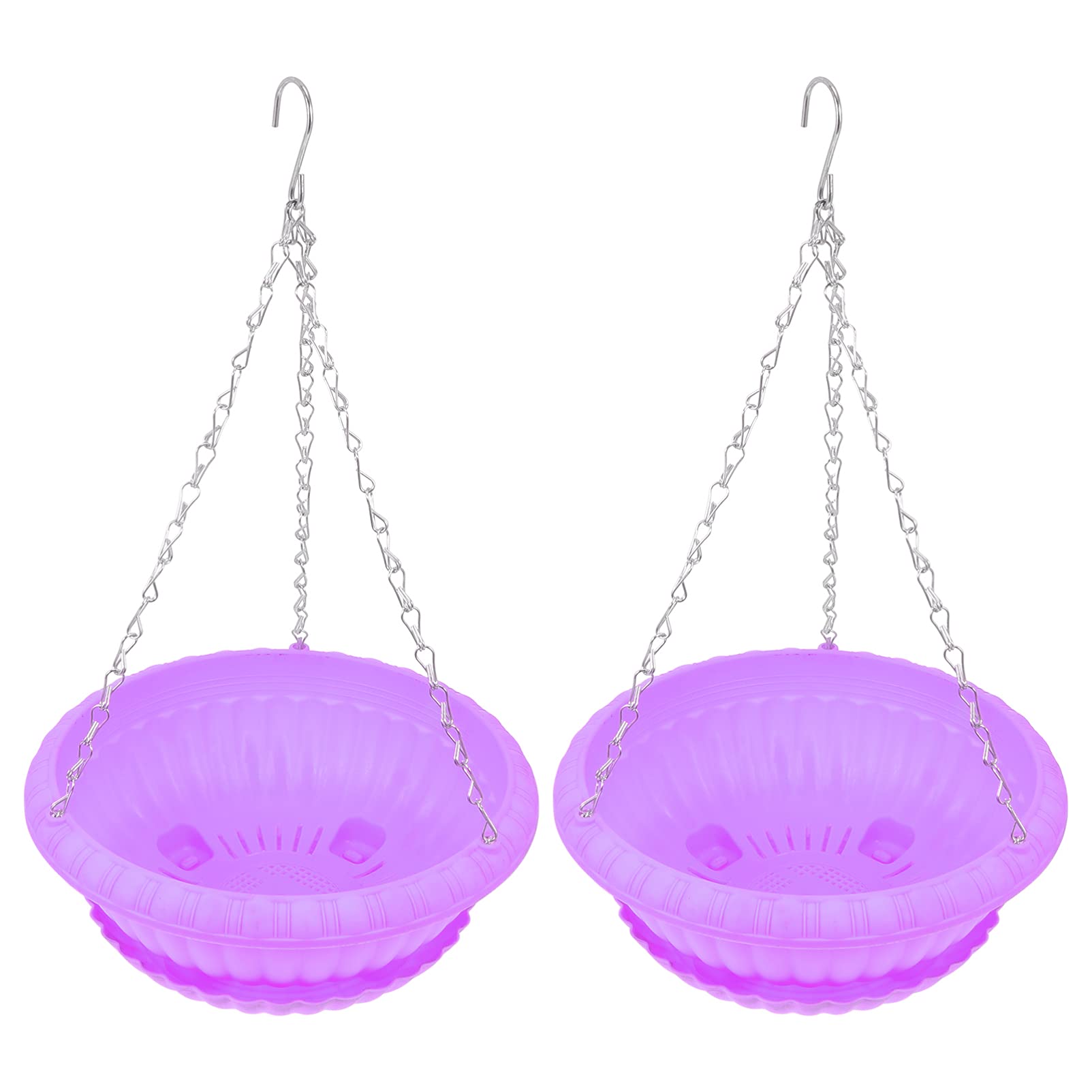 Self-Watering Hanging Planter Basket - 2 Pack Round Plastic Hydroponic Garden Pots for Indoor/Outdoor Plants - Perfect for Porch, Balcony, Patio & Home Decor