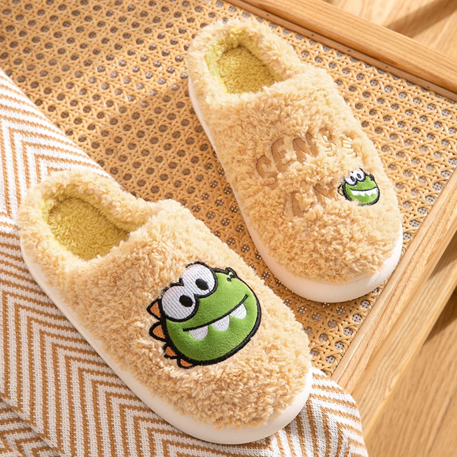 Women's Warm Winter Slippers - Cozy Cartoon Dinosaur & Penguin House Shoes for Women | Non-Slip Indoor/Outdoor Fuzzy Slippers for Home, Office & Gift Giving