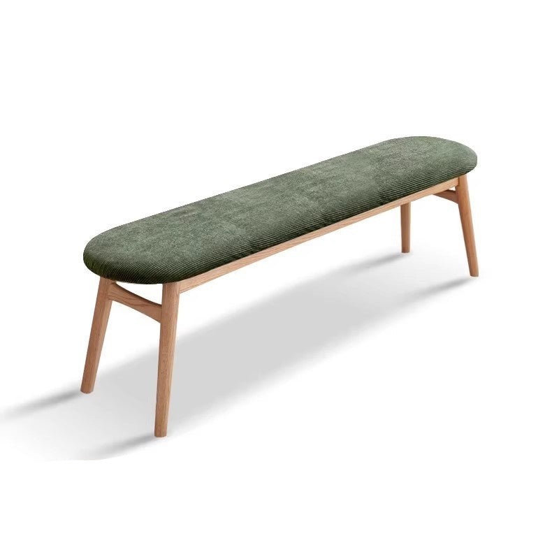 Solid Oak Wood Bench with Soft Cushion - Durable & Comfortable Seating for Living Room, Bedroom, or Entryway