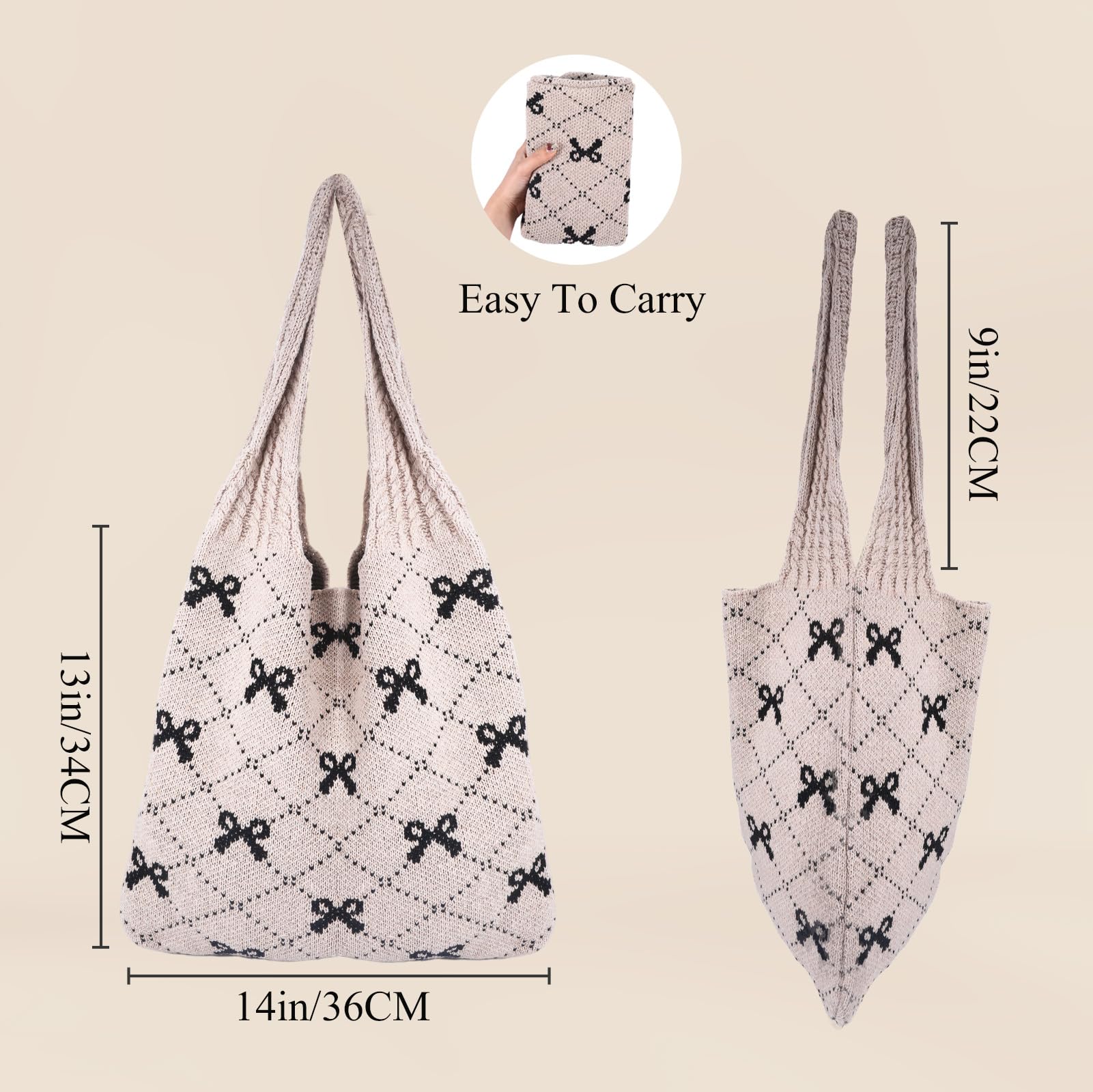 Crochet Tote Bag for Women - Elegant Mesh Knitted Beach Shoulder Bag for Spring & Summer | Perfect for Travel, Shopping & Outdoor Activities