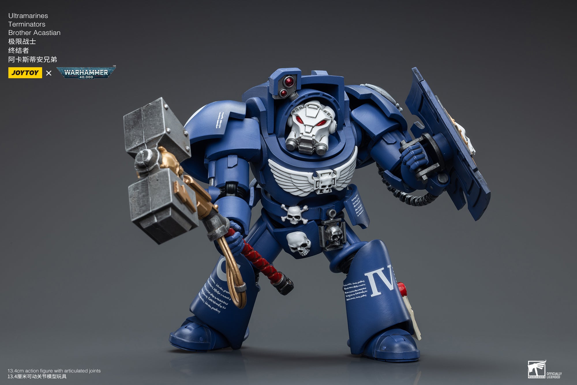 1/18 JOYTOY Warhammer 40K Ultramarines Terminator Brother Acastian Action Figure - Collectible Miniature for Tabletop Gaming & Display