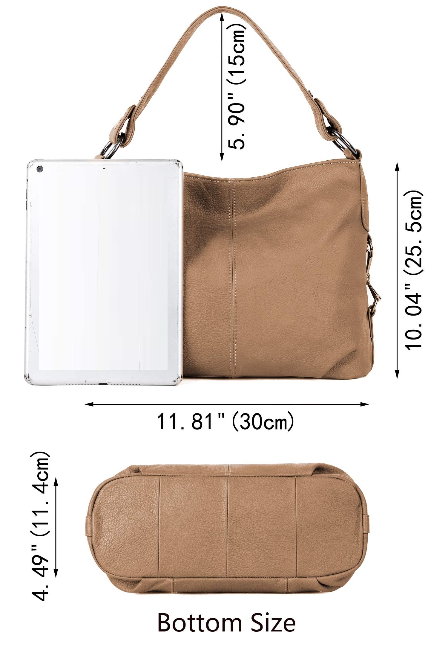 YALUXE Genuine Leather Shoulder Bag for Women - Stylish Hobo Purse for Work & Travel