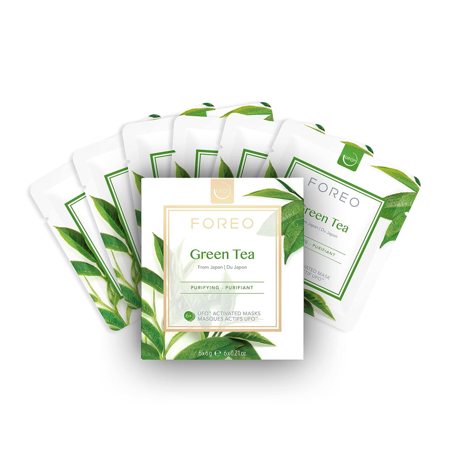 FOREO UFO Smart Facial Mask Device with Green Tea - Hydrating & Anti-Aging Treatment for Glowing Skin | At-Home Spa & Self-Care Routine
