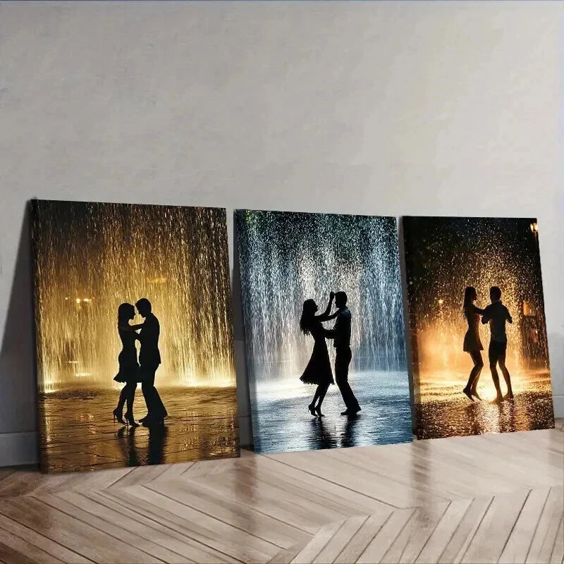 3-Piece Walk in the Rain Wall Art Set - Framed Canvas Prints 50x70cm (20x28in) | High Quality Australian Made Home Decor | Perfect for Living Room, Bedroom & Office Decorations